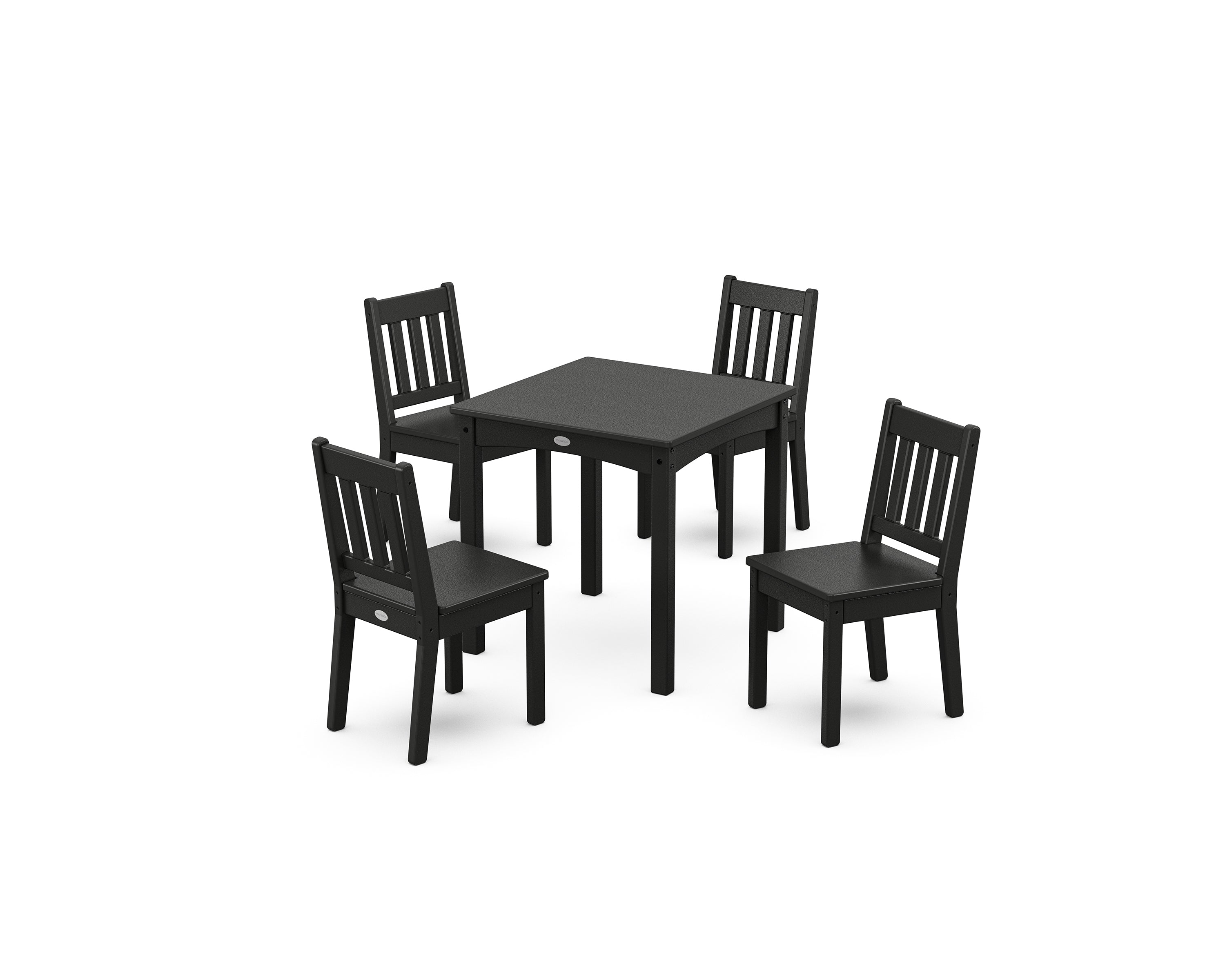 POLYWOOD Vineyard Kids 5-Piece Dining Set in Black