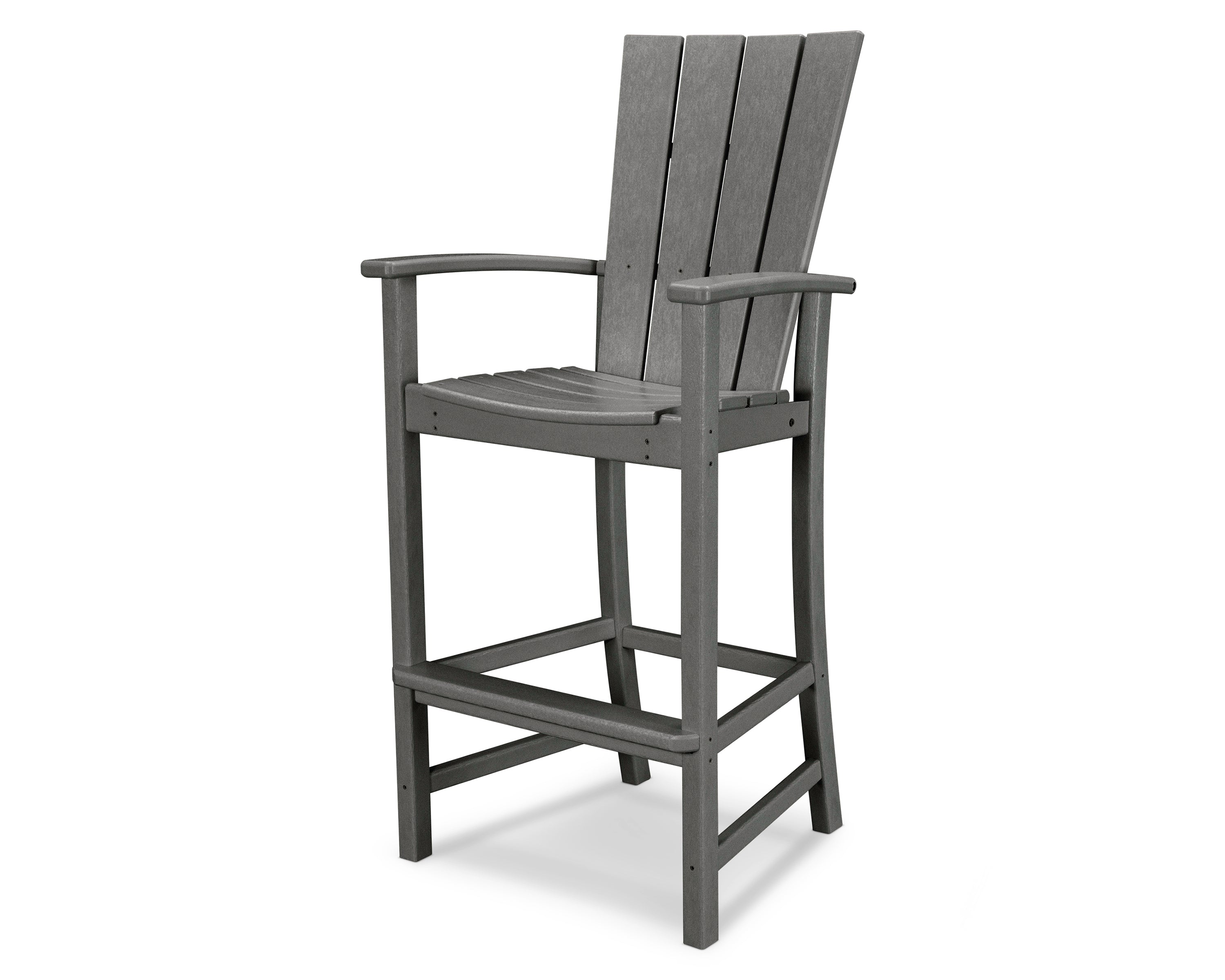 POLYWOOD Quattro Adirondack Bar Chair in Slate Grey