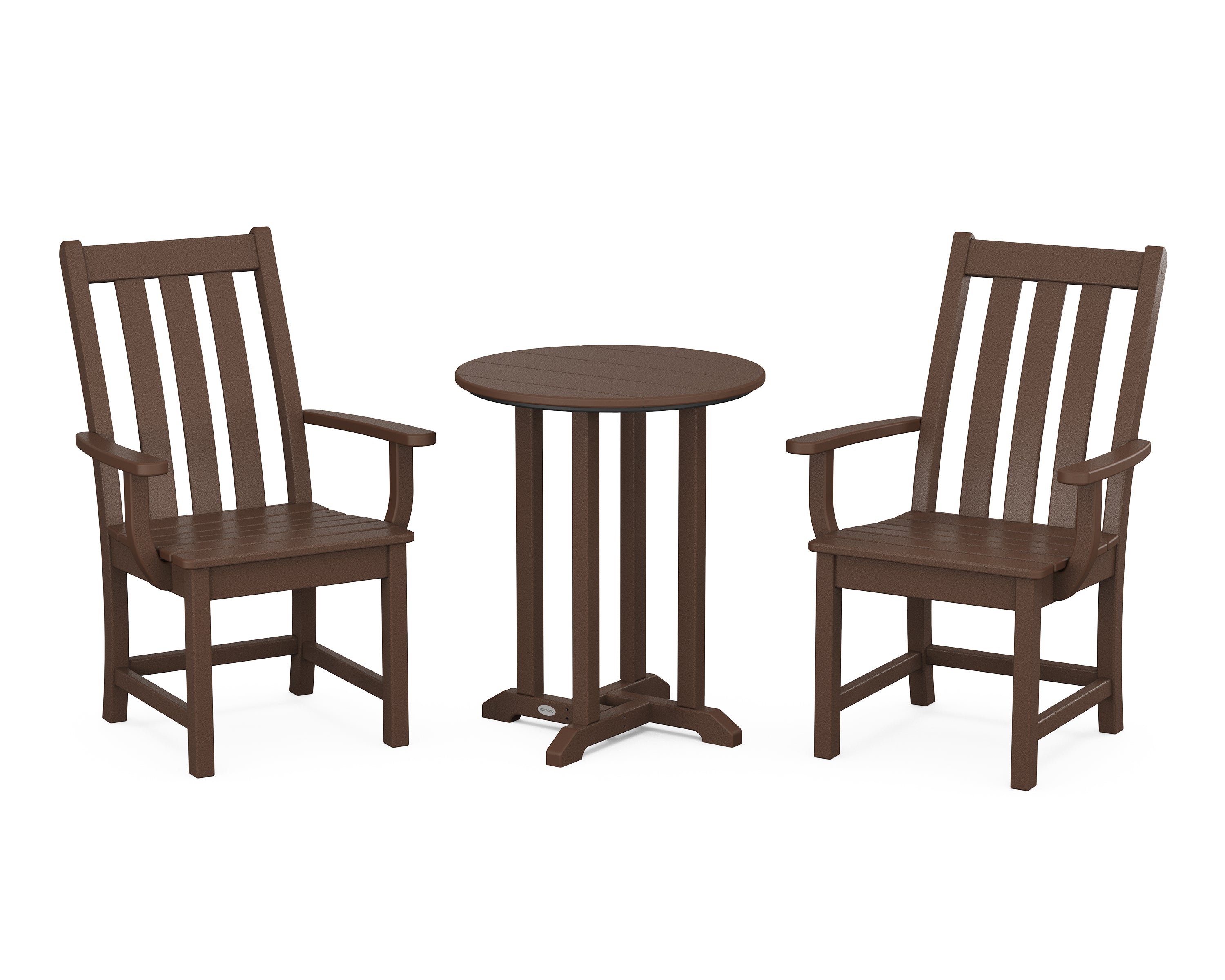 POLYWOOD Vineyard 3-Piece Round Bistro Dining Set in Mahogany
