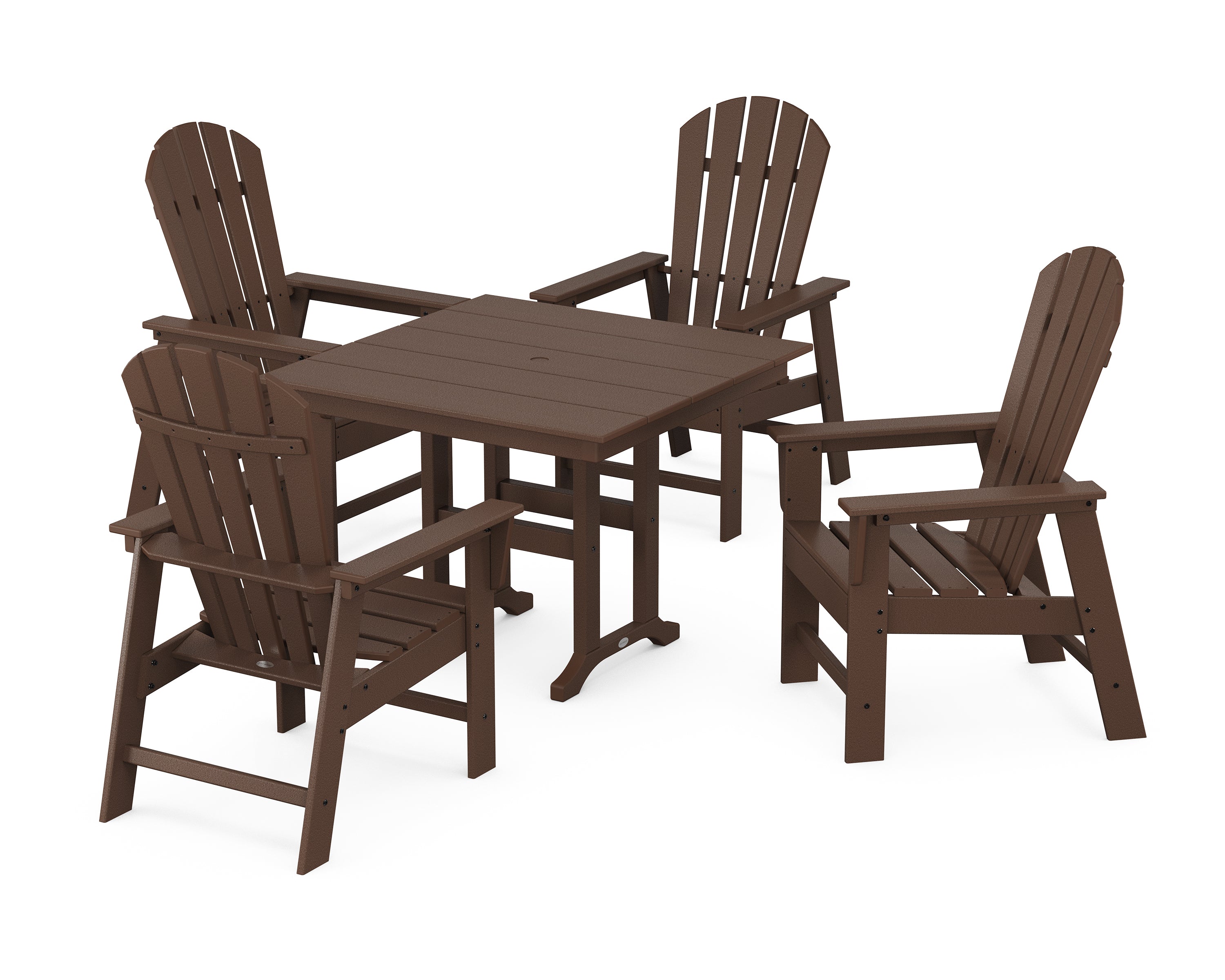 POLYWOOD® South Beach 5-Piece Farmhouse Dining Set in Mahogany