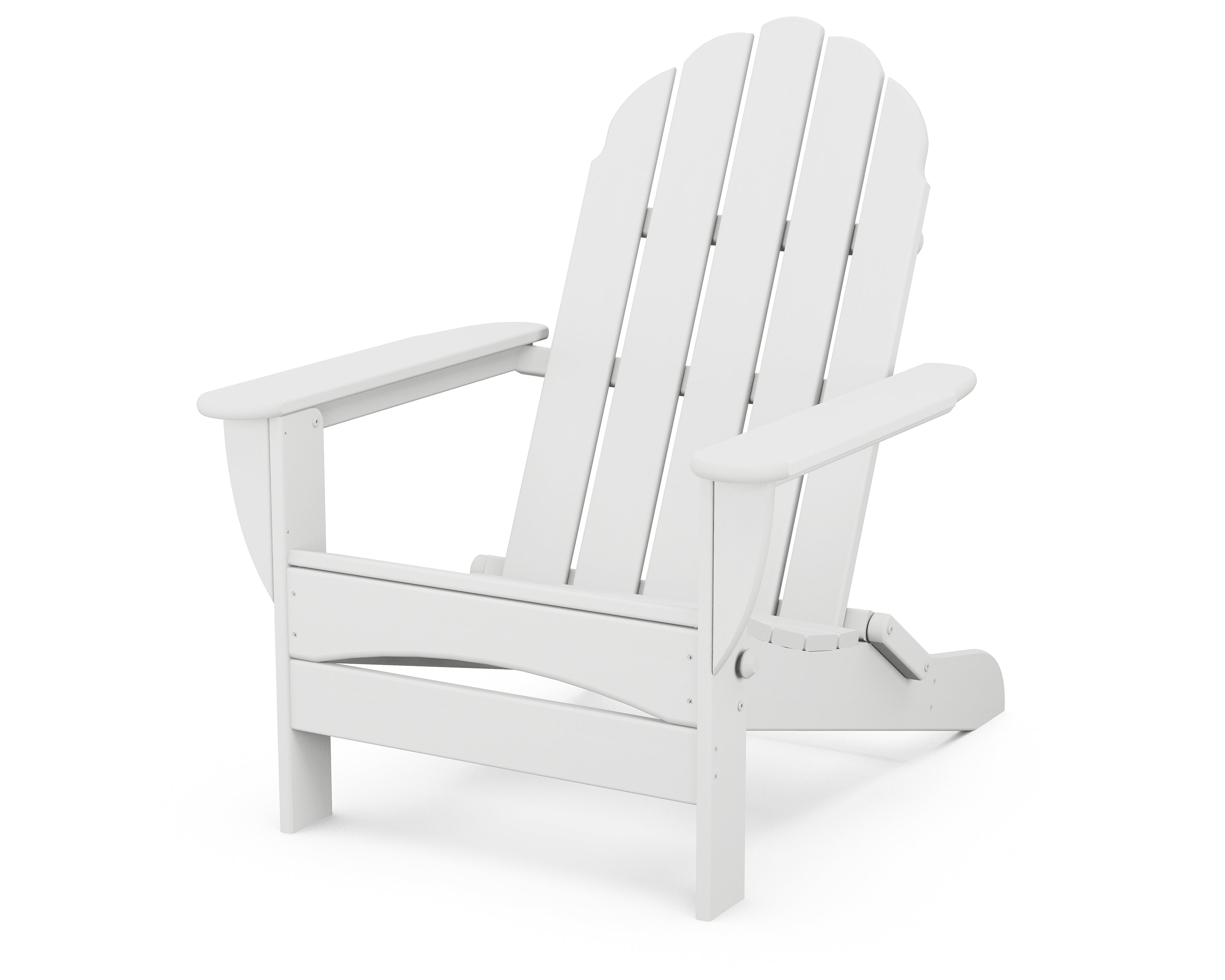 POLYWOOD Classic Oversized Folding Adirondack Chair in White