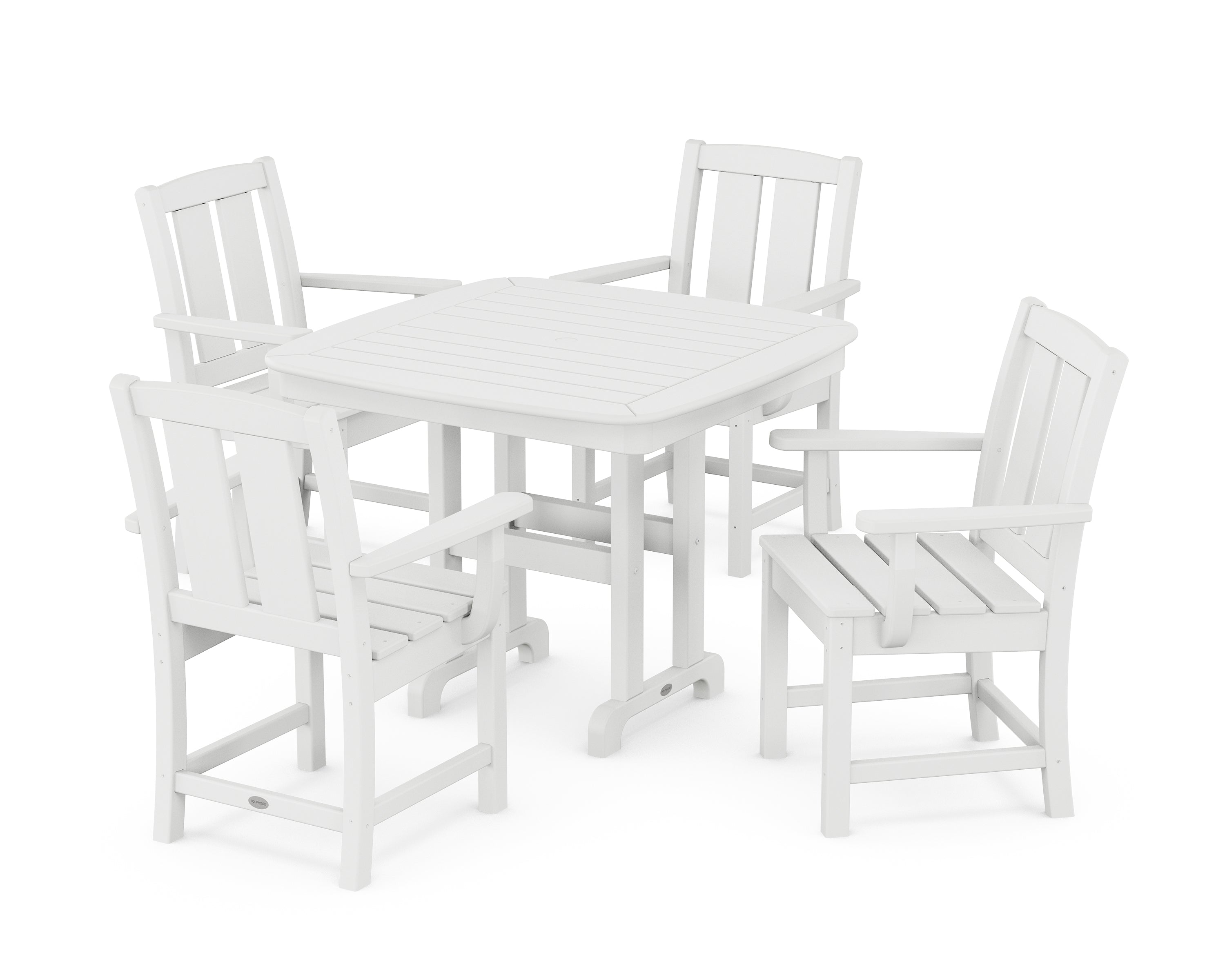 POLYWOOD Mission 5-Piece Dining Set in White