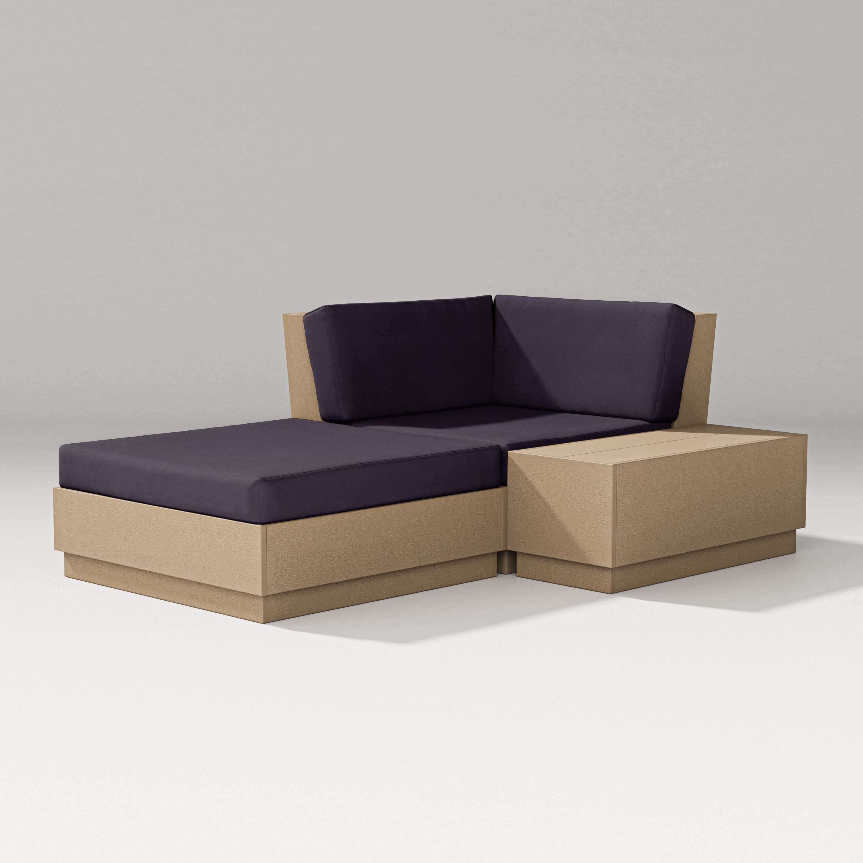 PW Designer Series Elevate Corner Chaise in Vintage Sahara / Navy Linen