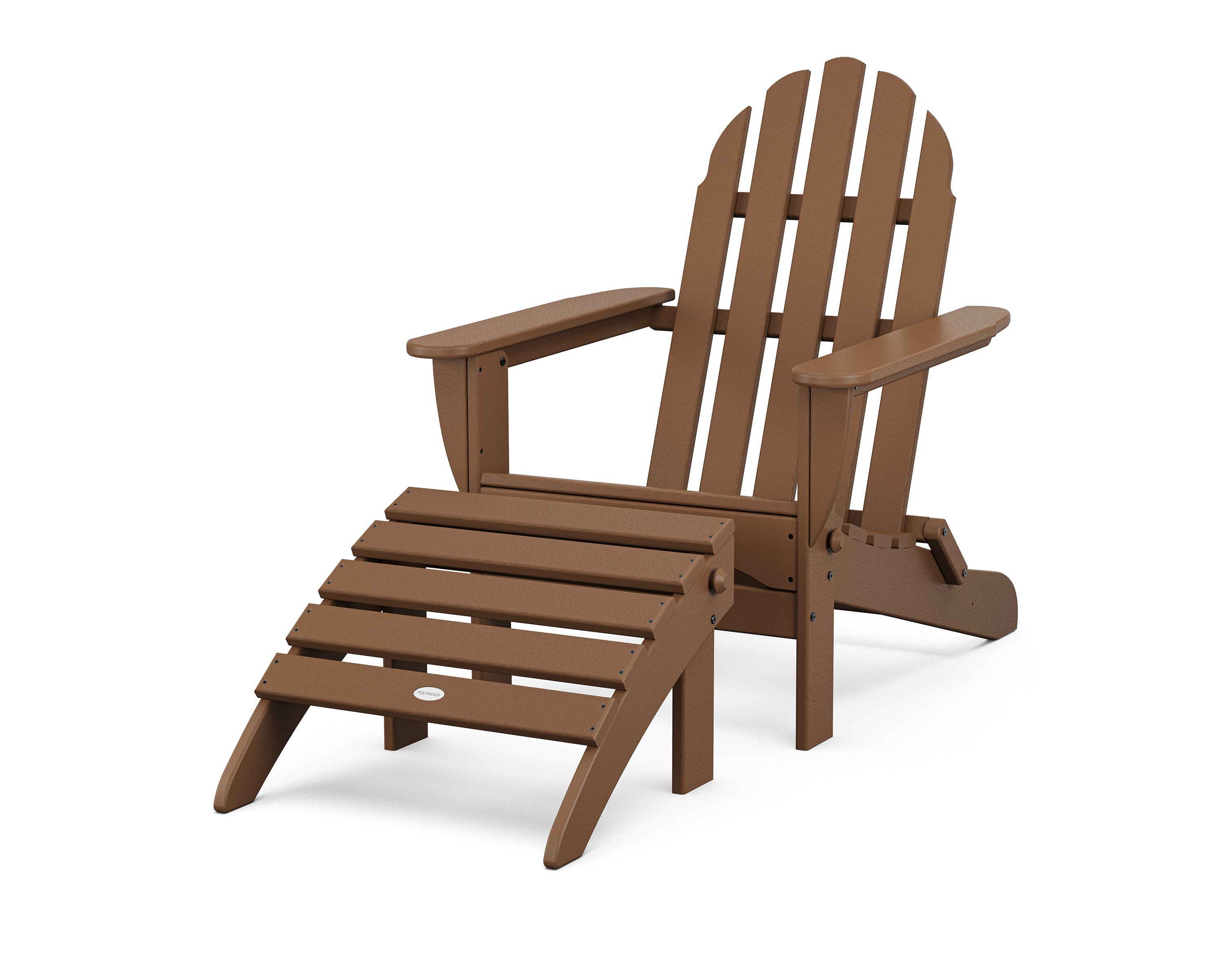 POLYWOOD Classic Adirondack 2-Piece Set in Teak