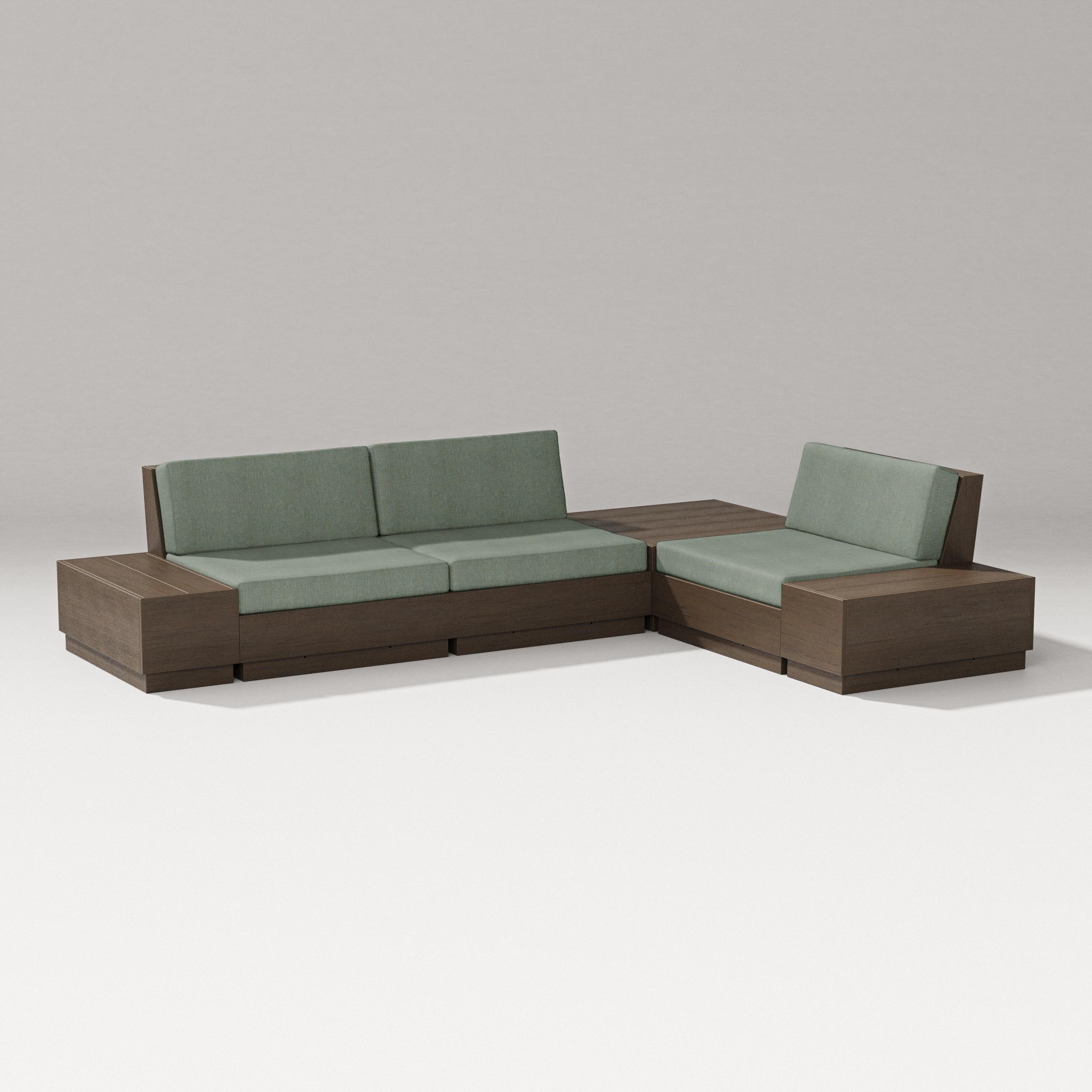 PW Designer Series Elevate 6-Piece Corner Sectional in Kona / Cast Sage