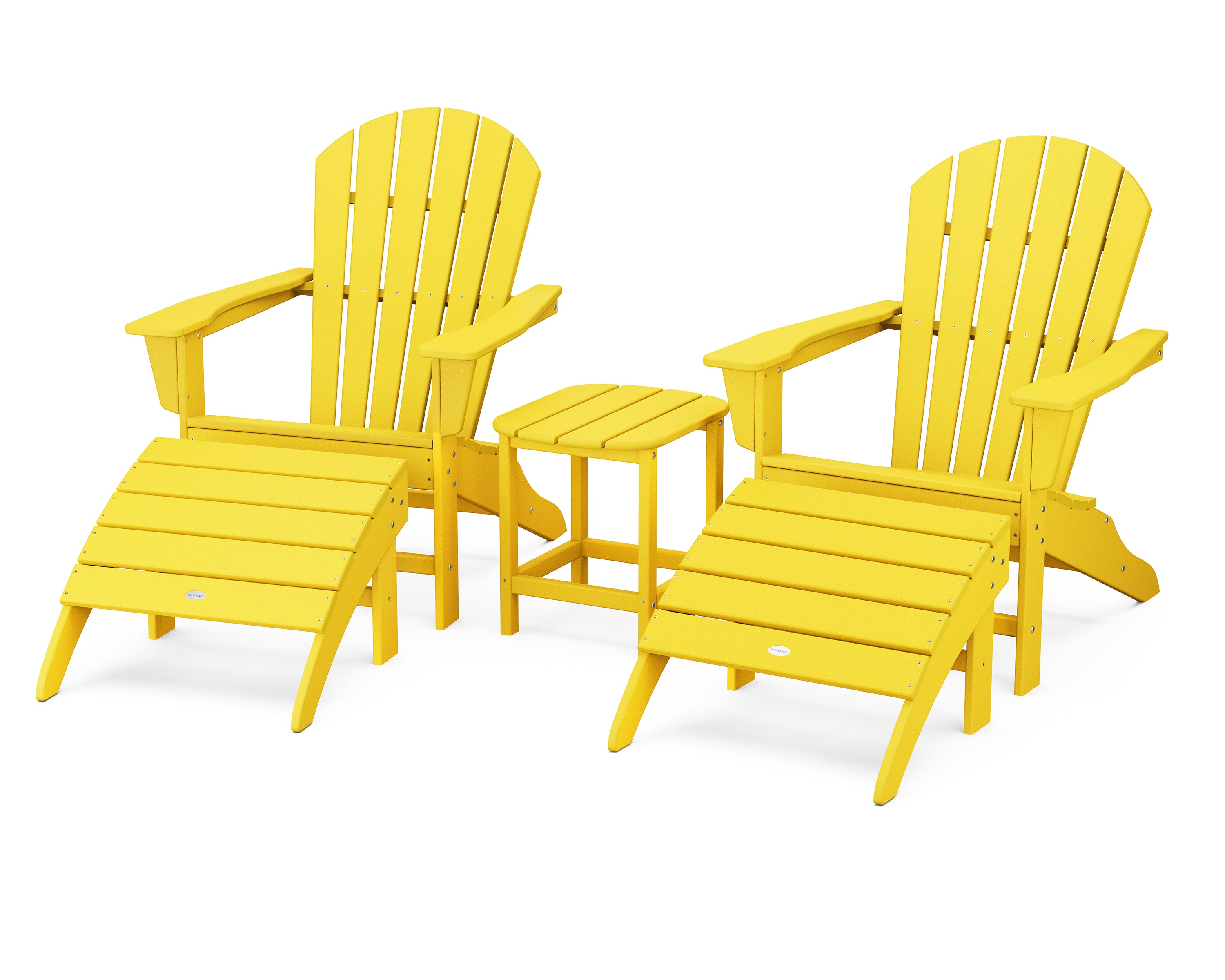 POLYWOOD South Beach Adirondack 5-Piece Set in Lemon