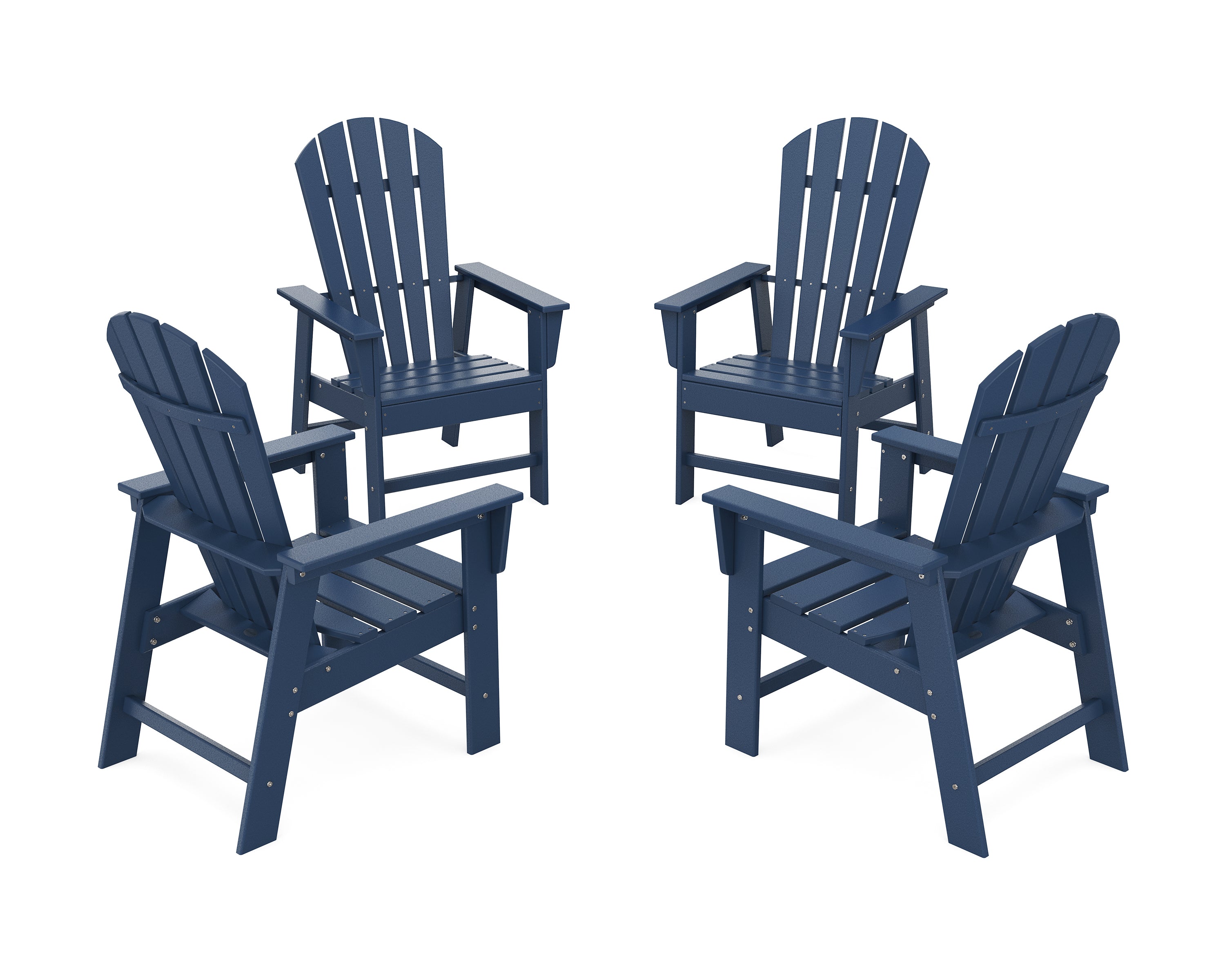 POLYWOOD 4-Piece South Beach Casual Chair Conversation Set in Navy