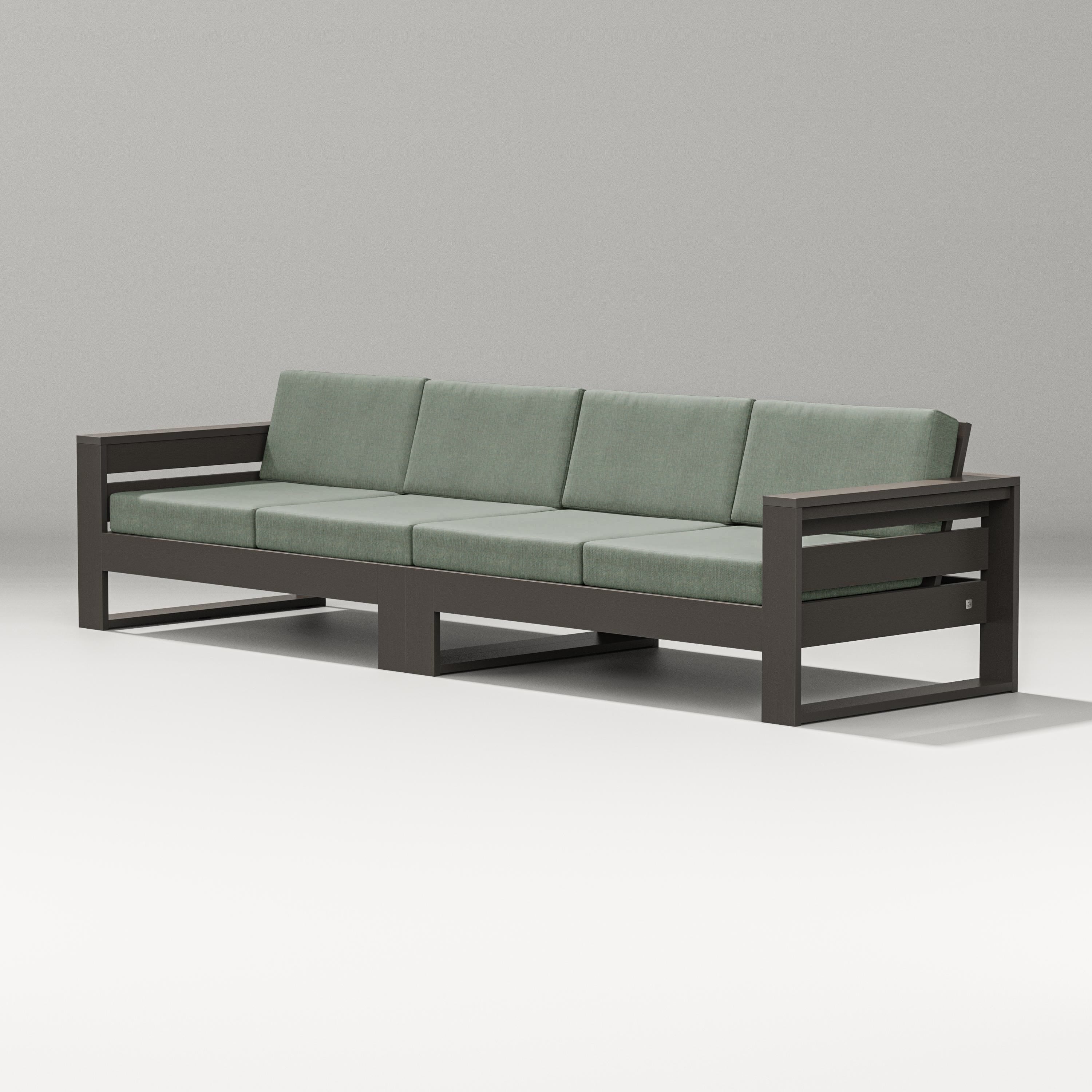 PW Designer Series Latitude Straight Sectional in Vintage Coffee / Cast Sage