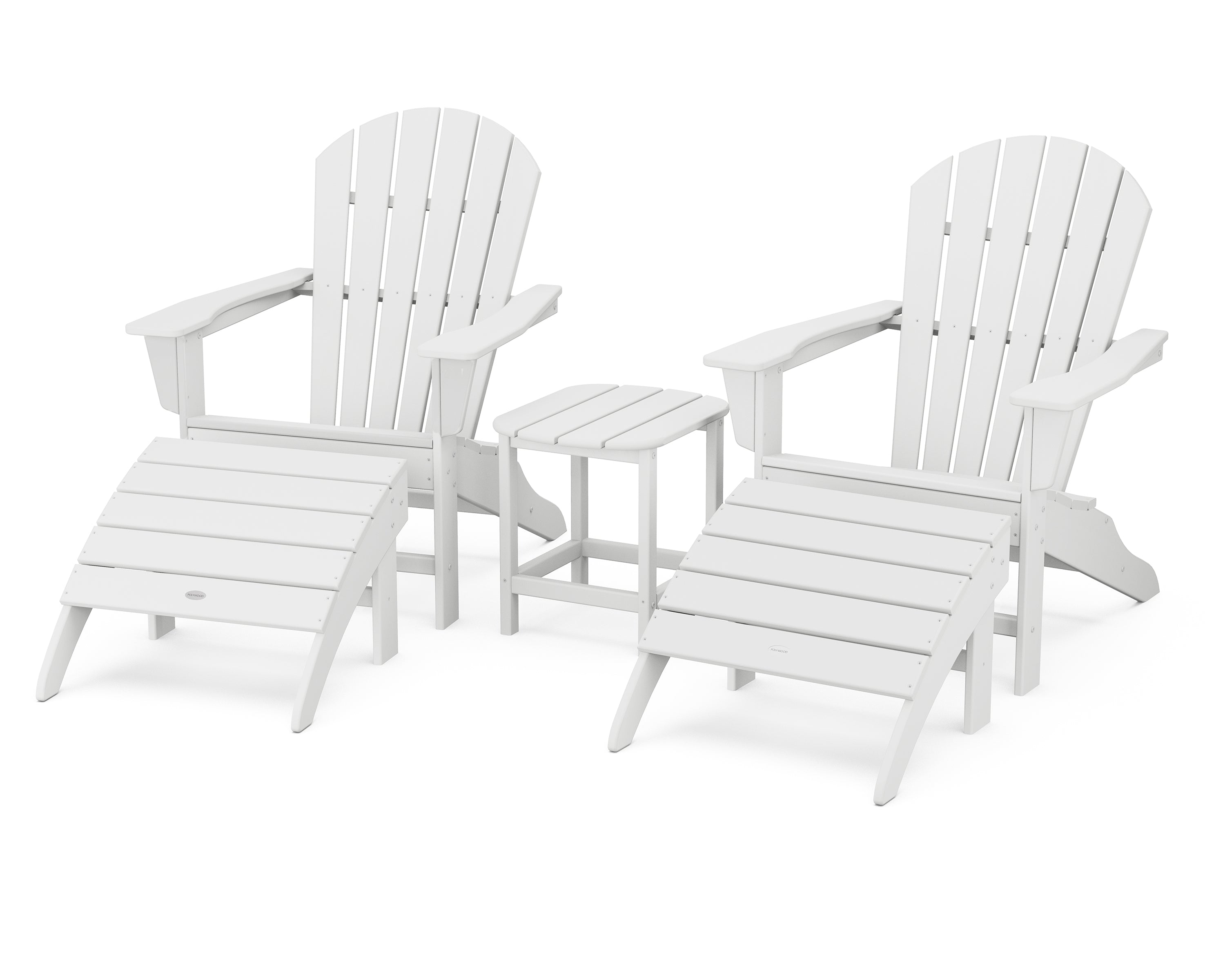 POLYWOOD South Beach Adirondack 5-Piece Set in White