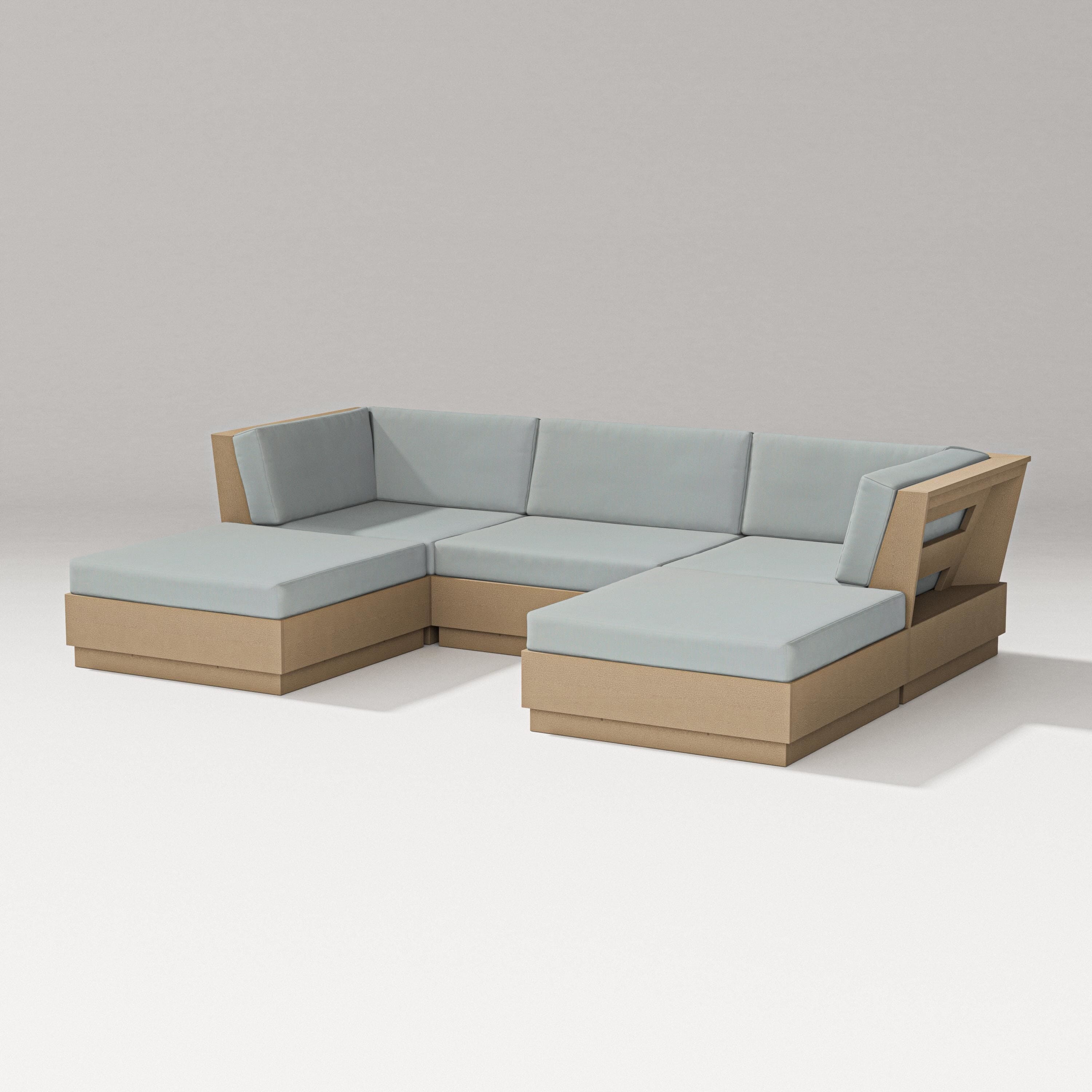 PW Designer Series Elevate Double Chaise Sectional in Vintage Sahara / Spa