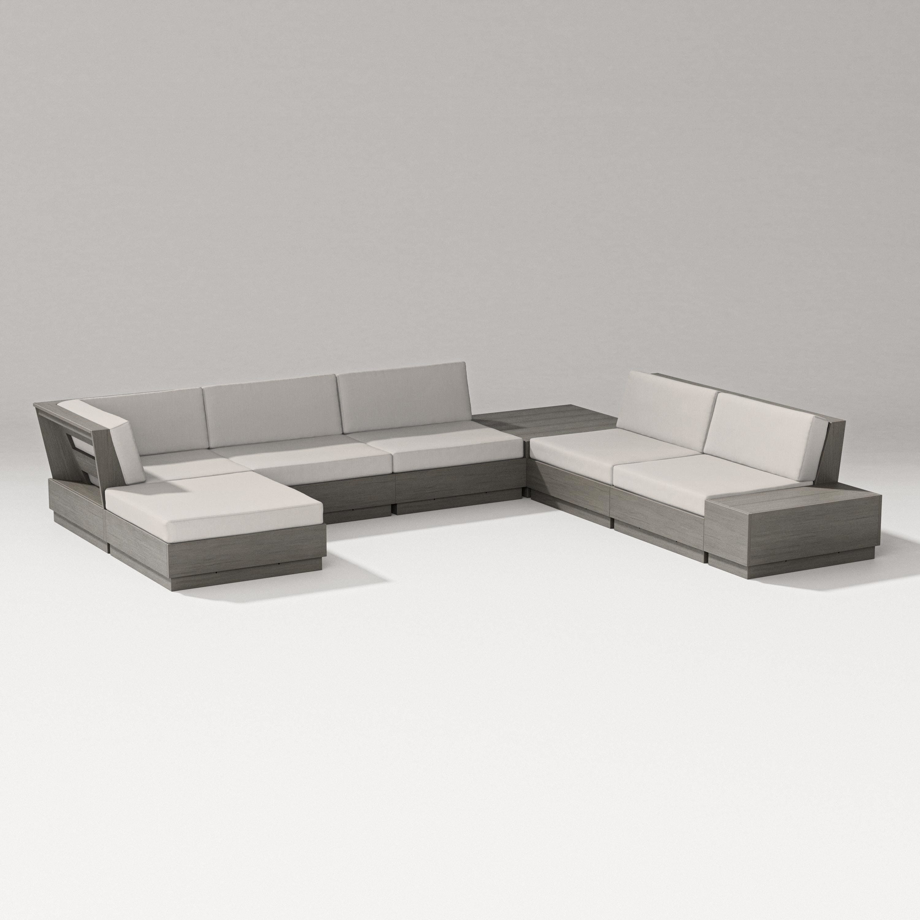 PW Designer Series Elevate 8-Piece Corner Sectional in Driftwood / Cast Ash