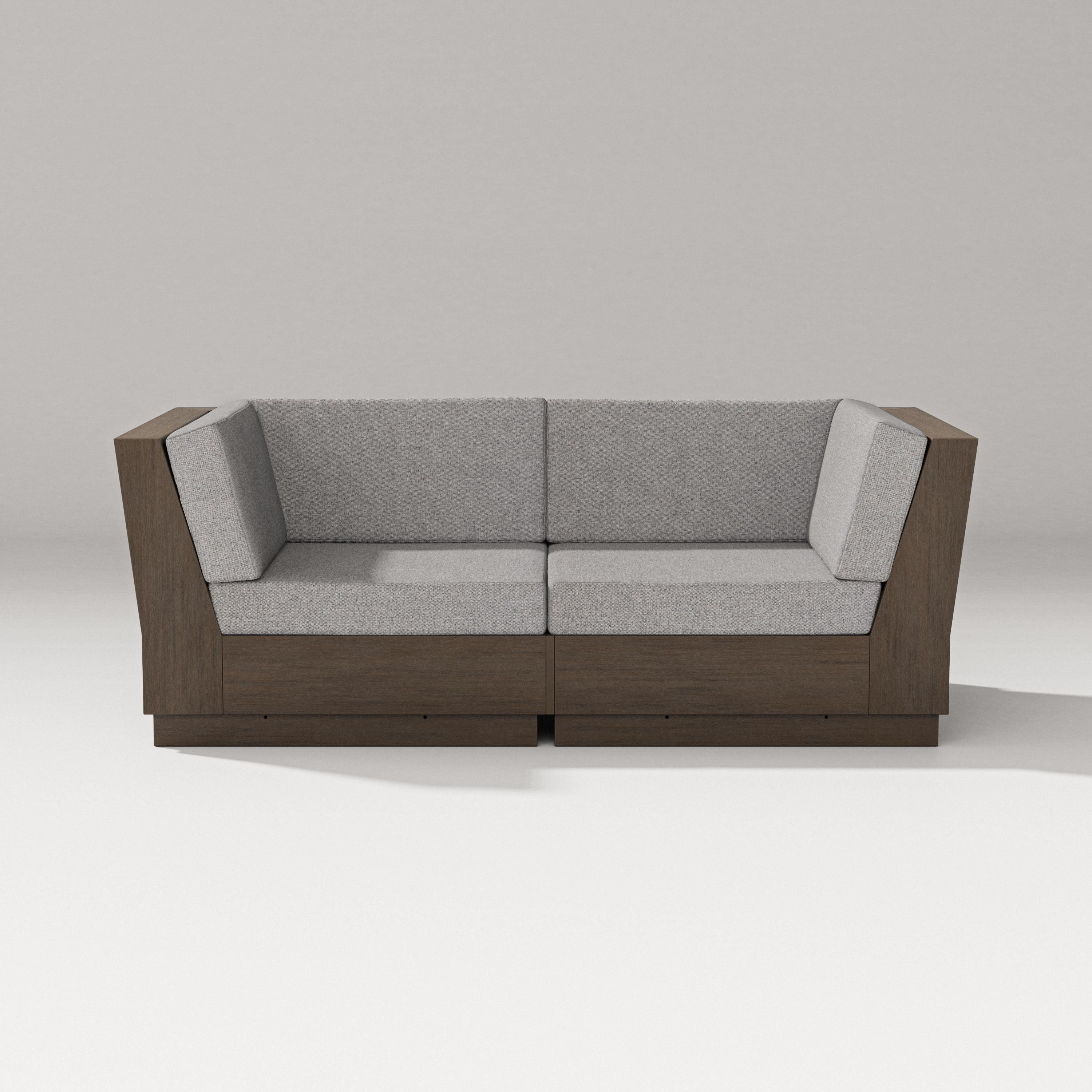 PW Designer Series Elevate Loveseat Sectional in Kona / Grey Mist