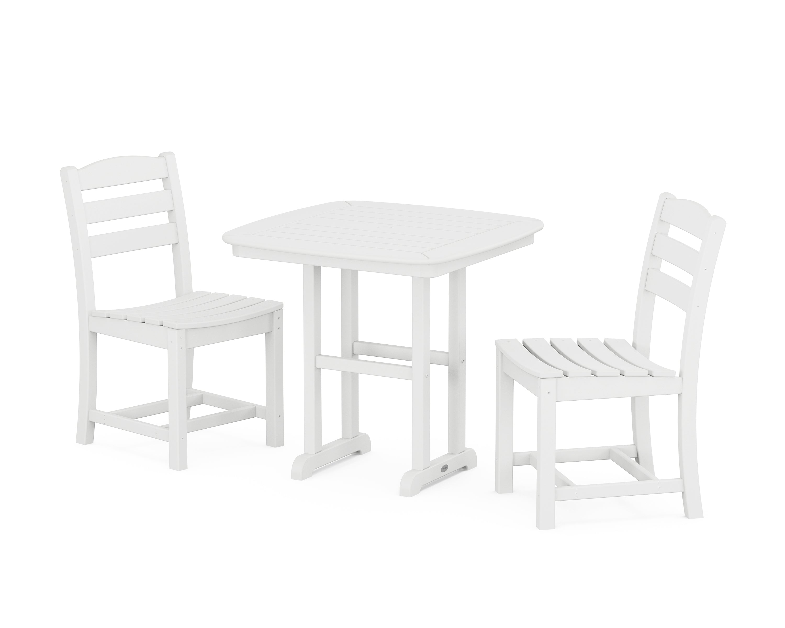 POLYWOOD® La Casa Café Side Chair 3-Piece Dining Set in White