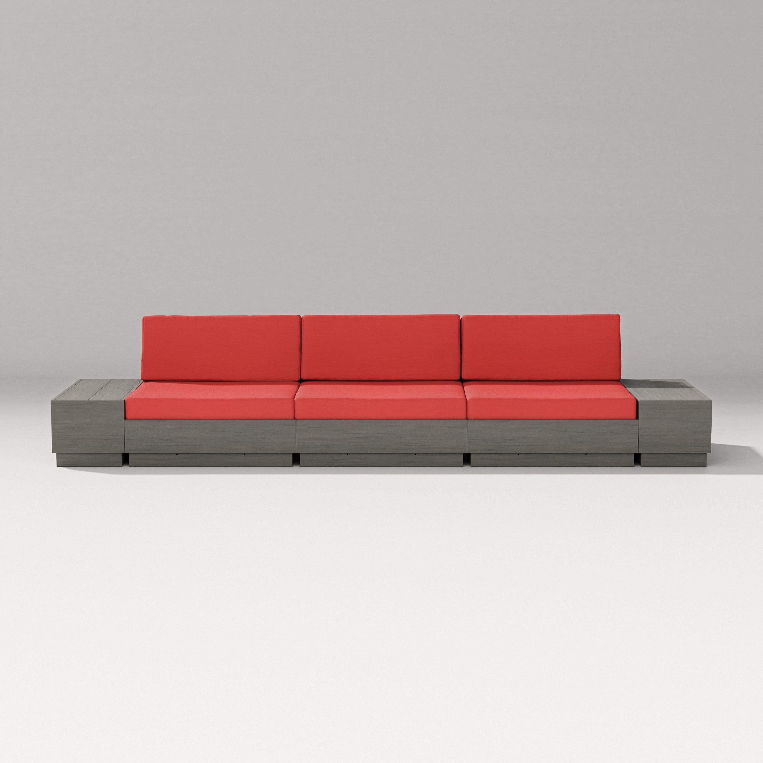 PW Designer Series Elevate Straight Sectional in Driftwood / Crimson Linen