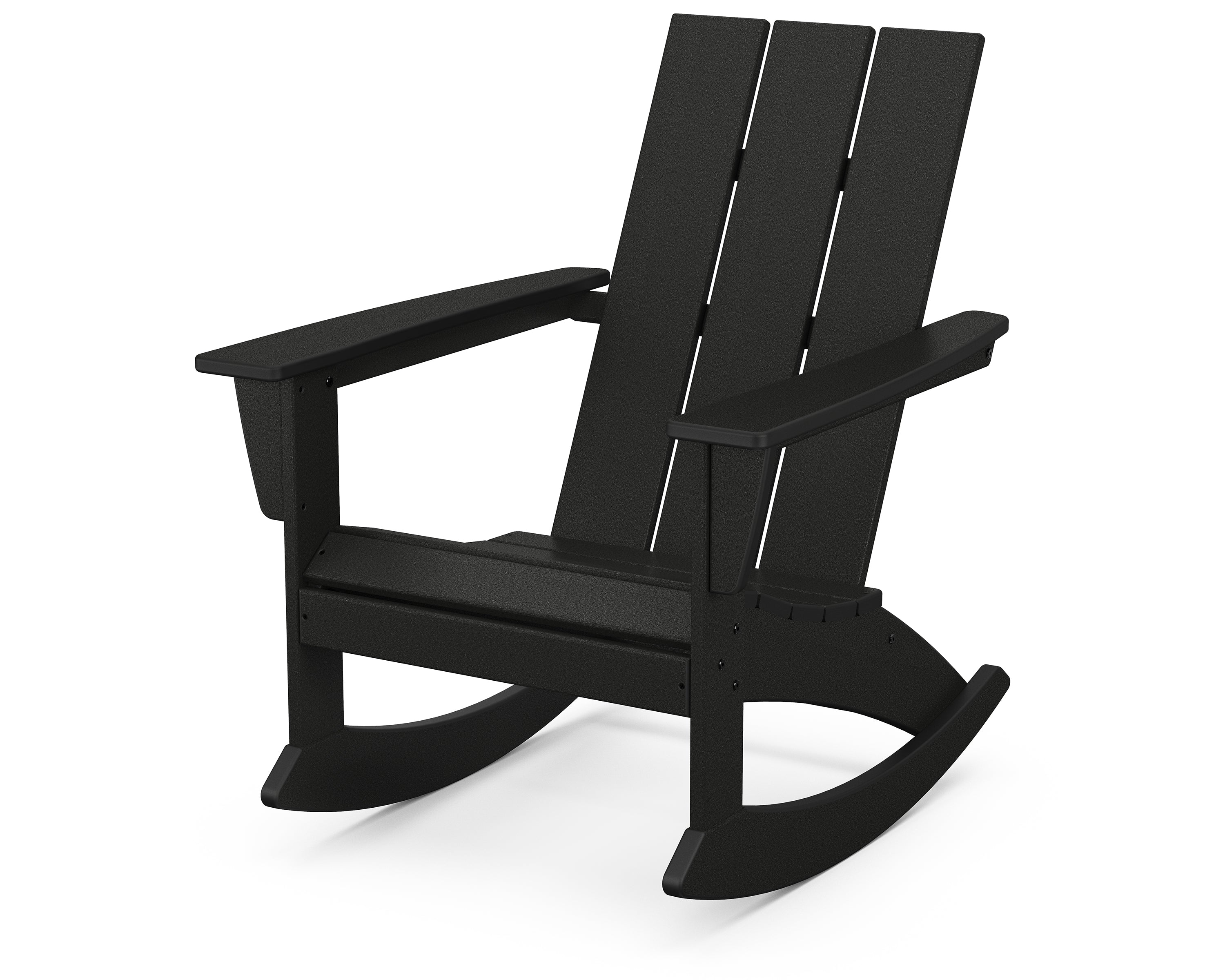 POLYWOOD Modern Adirondack Rocking Chair in Black