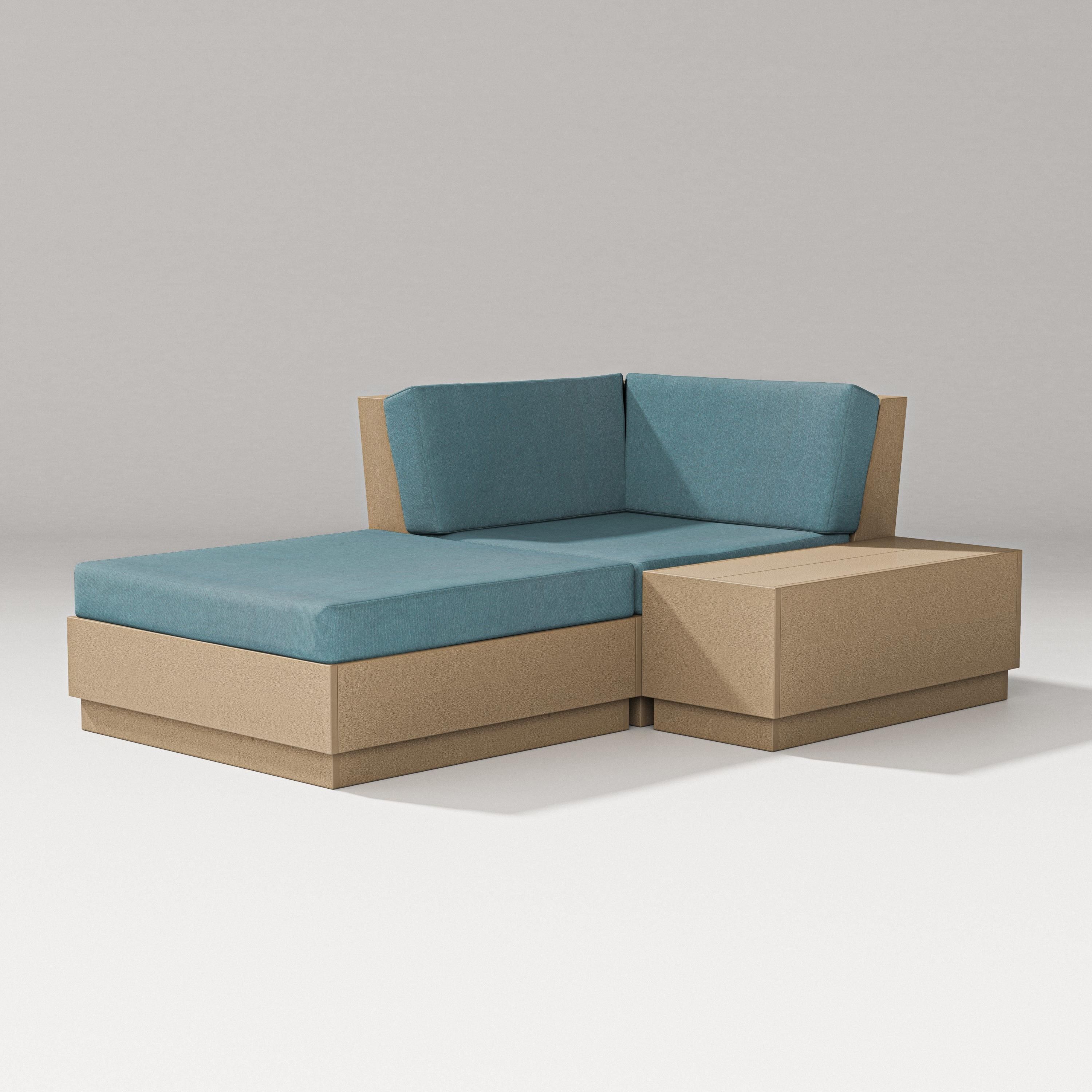 PW Designer Series Elevate Corner Chaise in Vintage Sahara / Ocean Teal