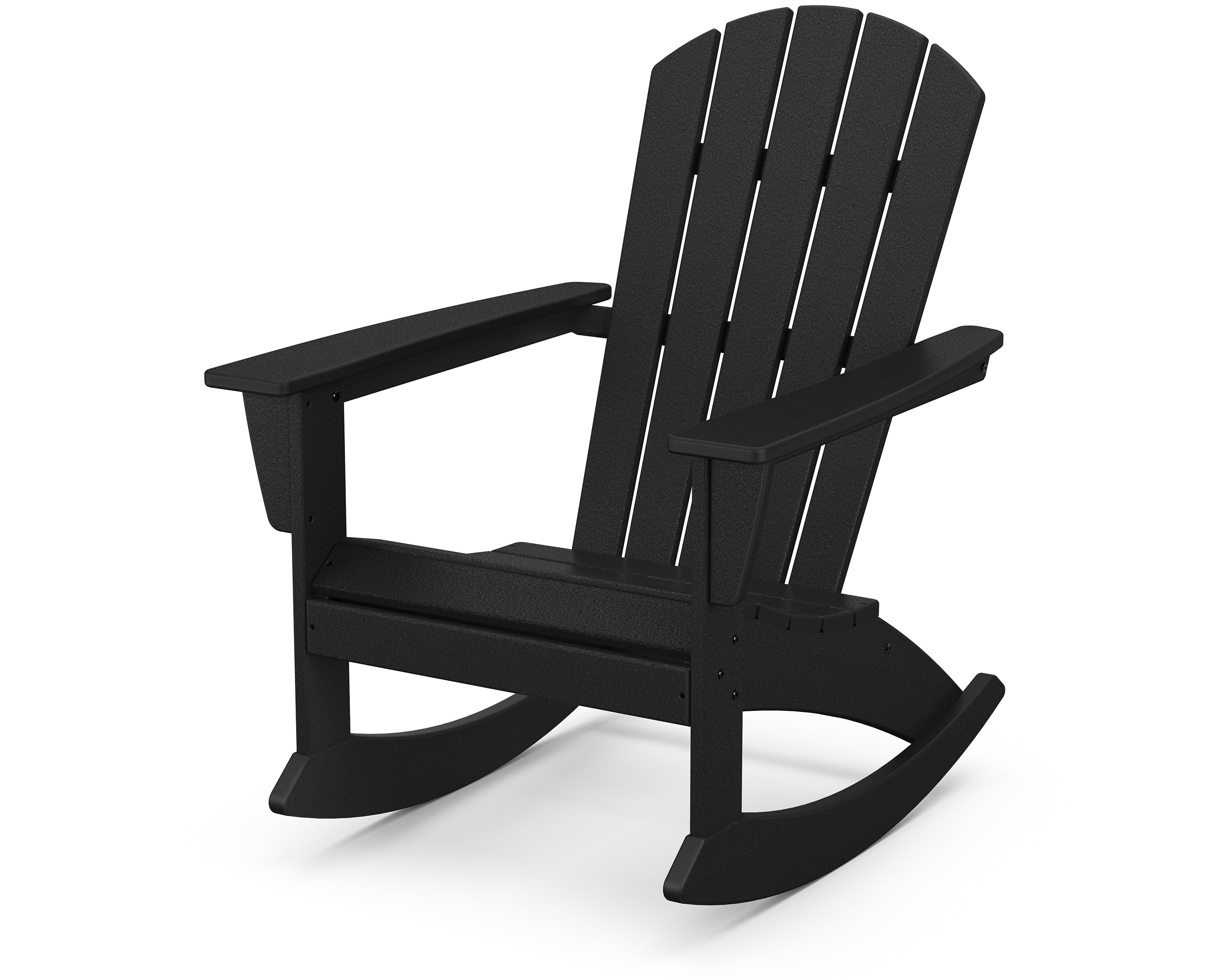 POLYWOOD Nautical Adirondack Rocking Chair in Black
