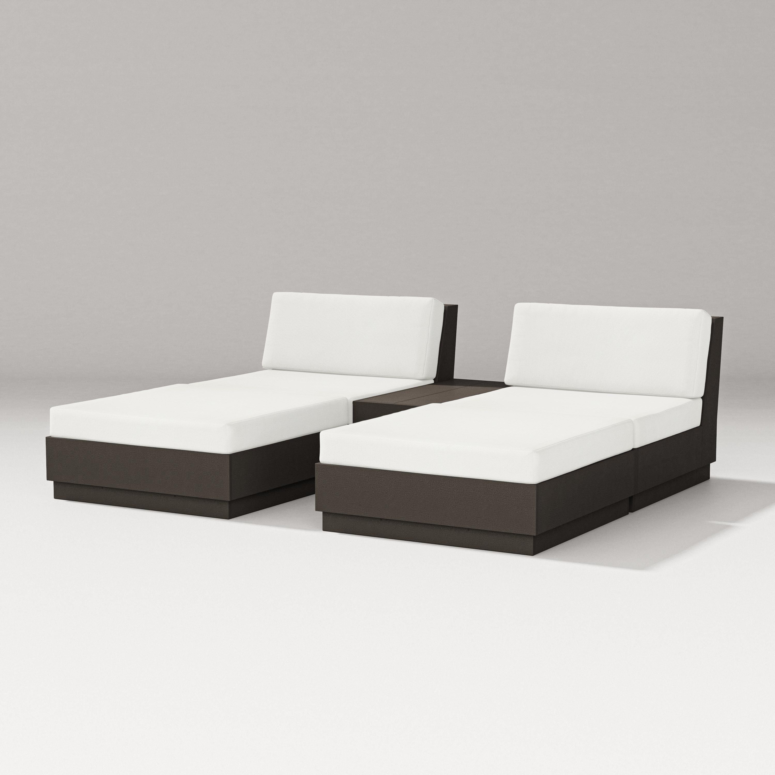 PW Designer Series Elevate Double Chaise Set in Vintage Coffee / Natural Linen