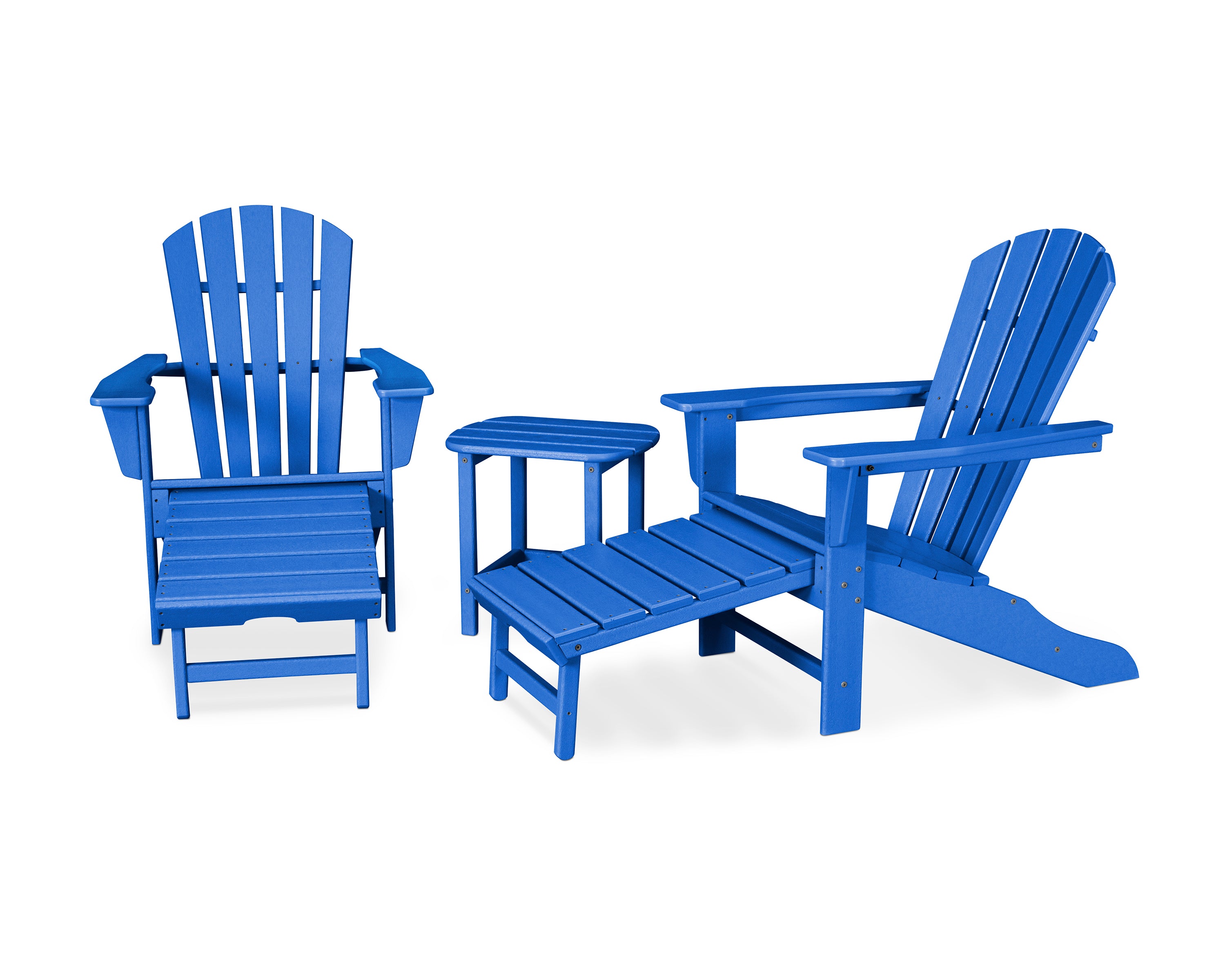 POLYWOOD® Palm Coast Ultimate Adirondack 3-Piece Set in Pacific Blue