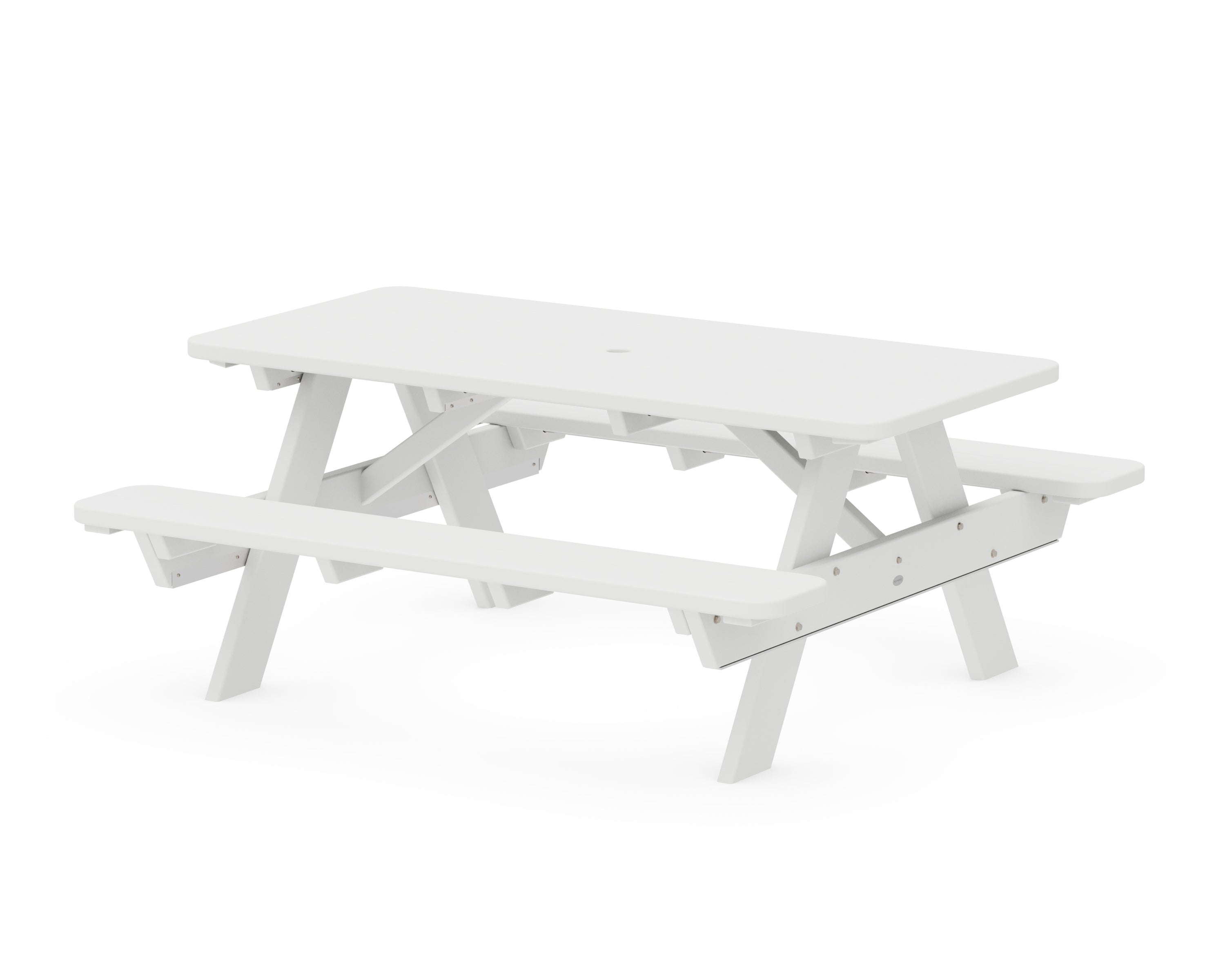 POLYWOOD Park 72" Picnic Table in White