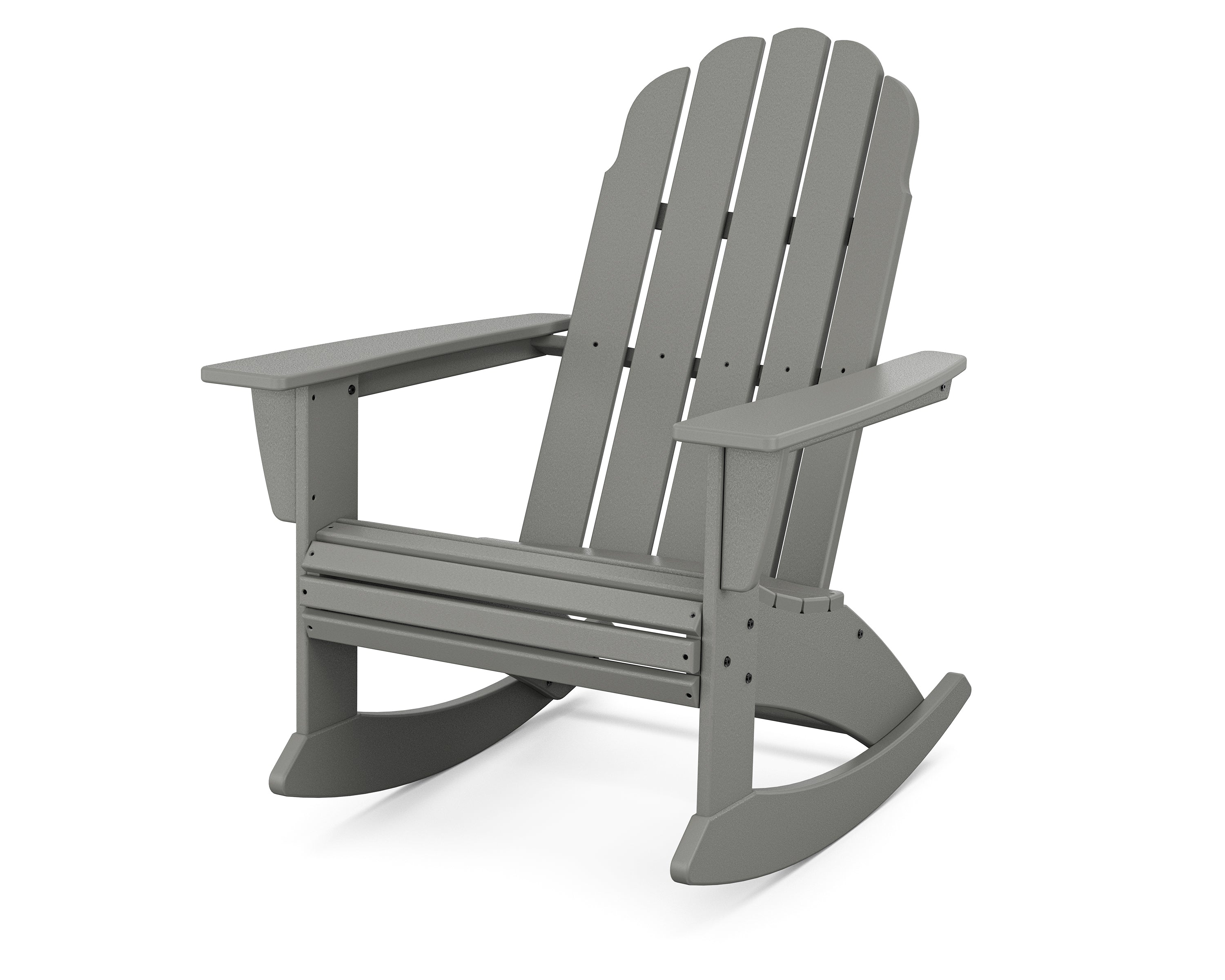 POLYWOOD Vineyard Curveback Adirondack Rocking Chair in Slate Grey