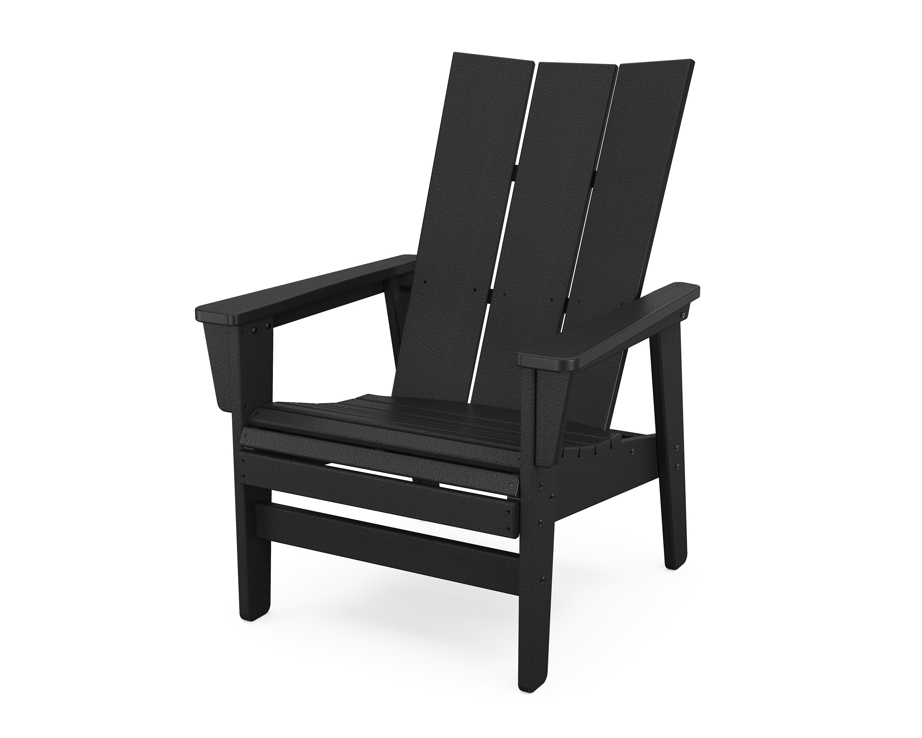 POLYWOOD Modern Grand Upright Adirondack Chair in Black
