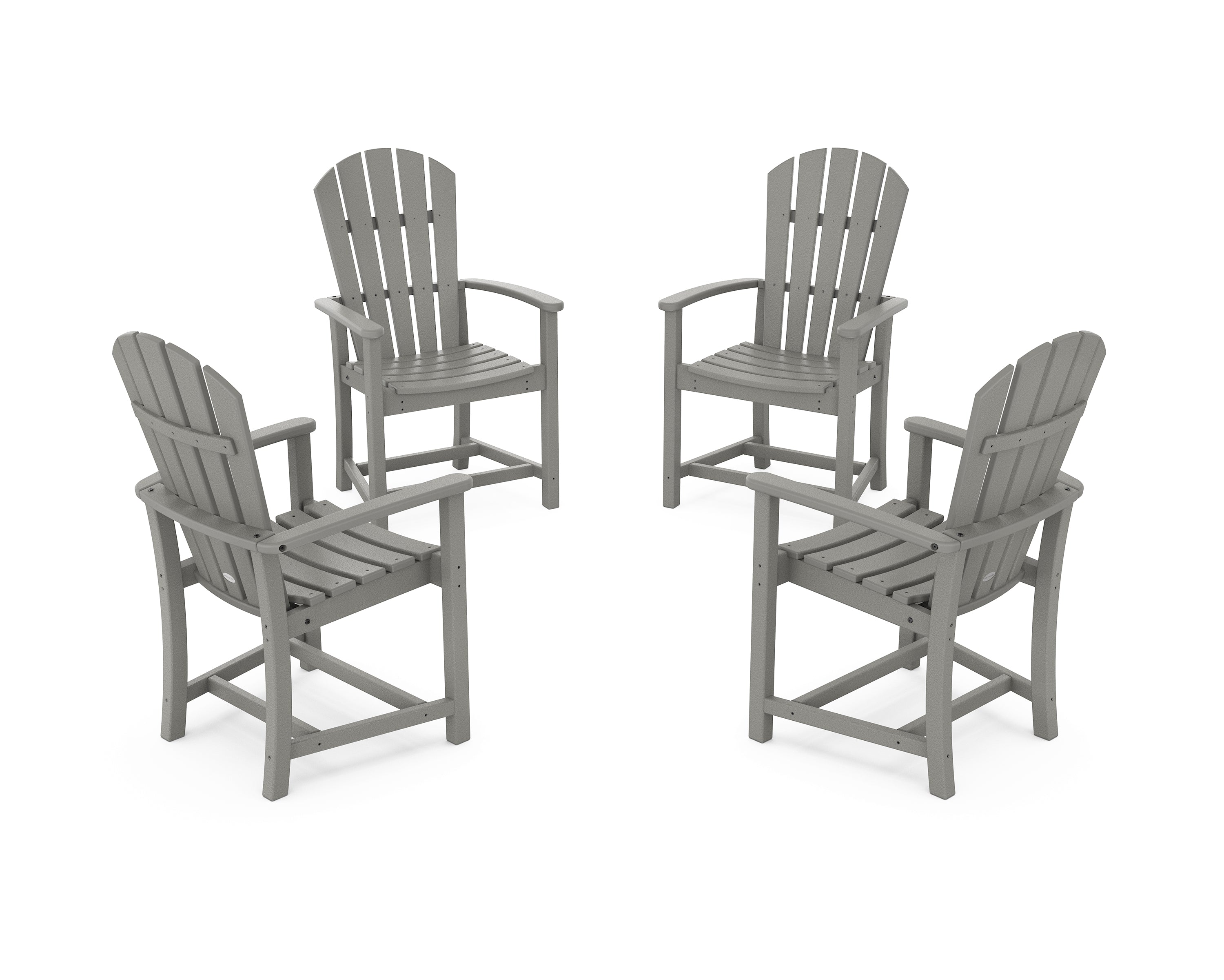 POLYWOOD Palm Coast 4-Piece Upright Adirondack Conversation Set in Slate Grey