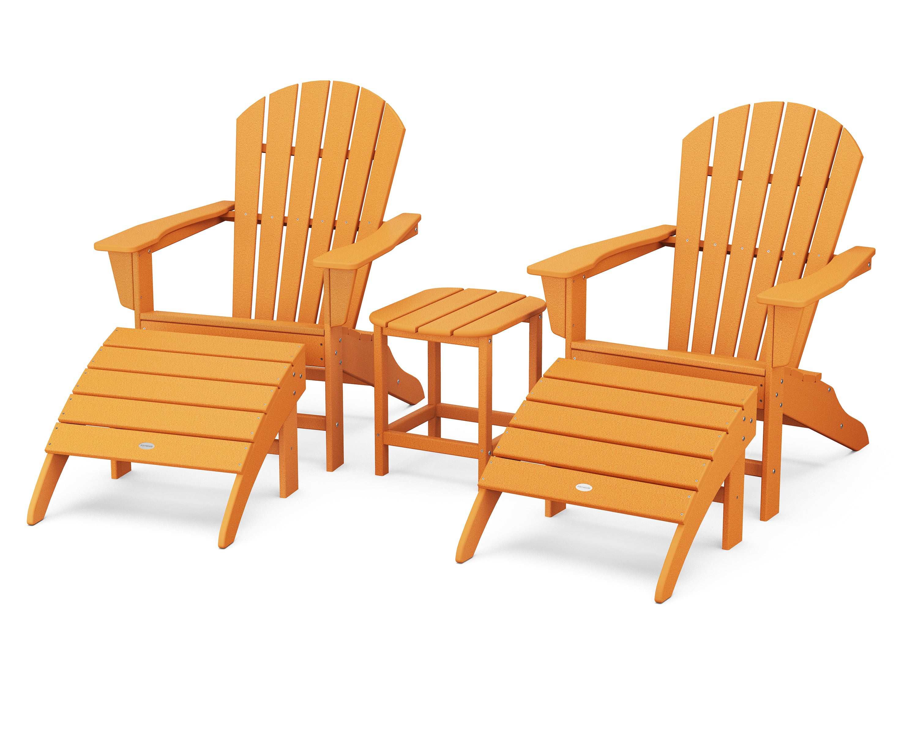 POLYWOOD South Beach Adirondack 5-Piece Set in Tangerine