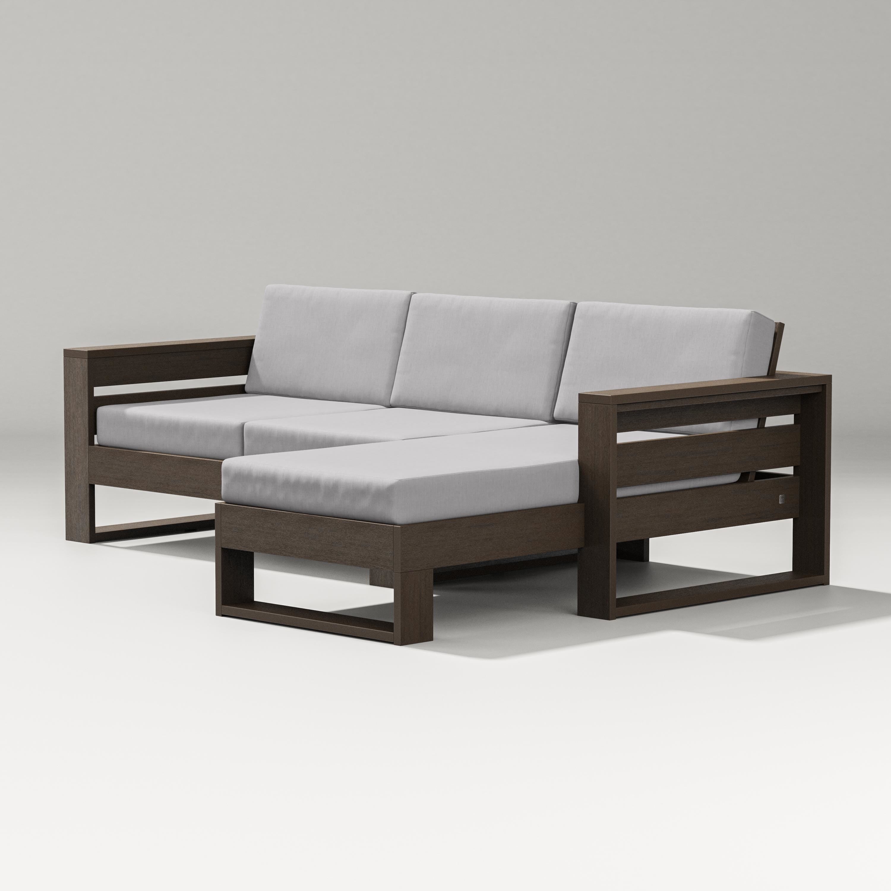 PW Designer Series Latitude Right Chaise Sectional in Kona / Granite