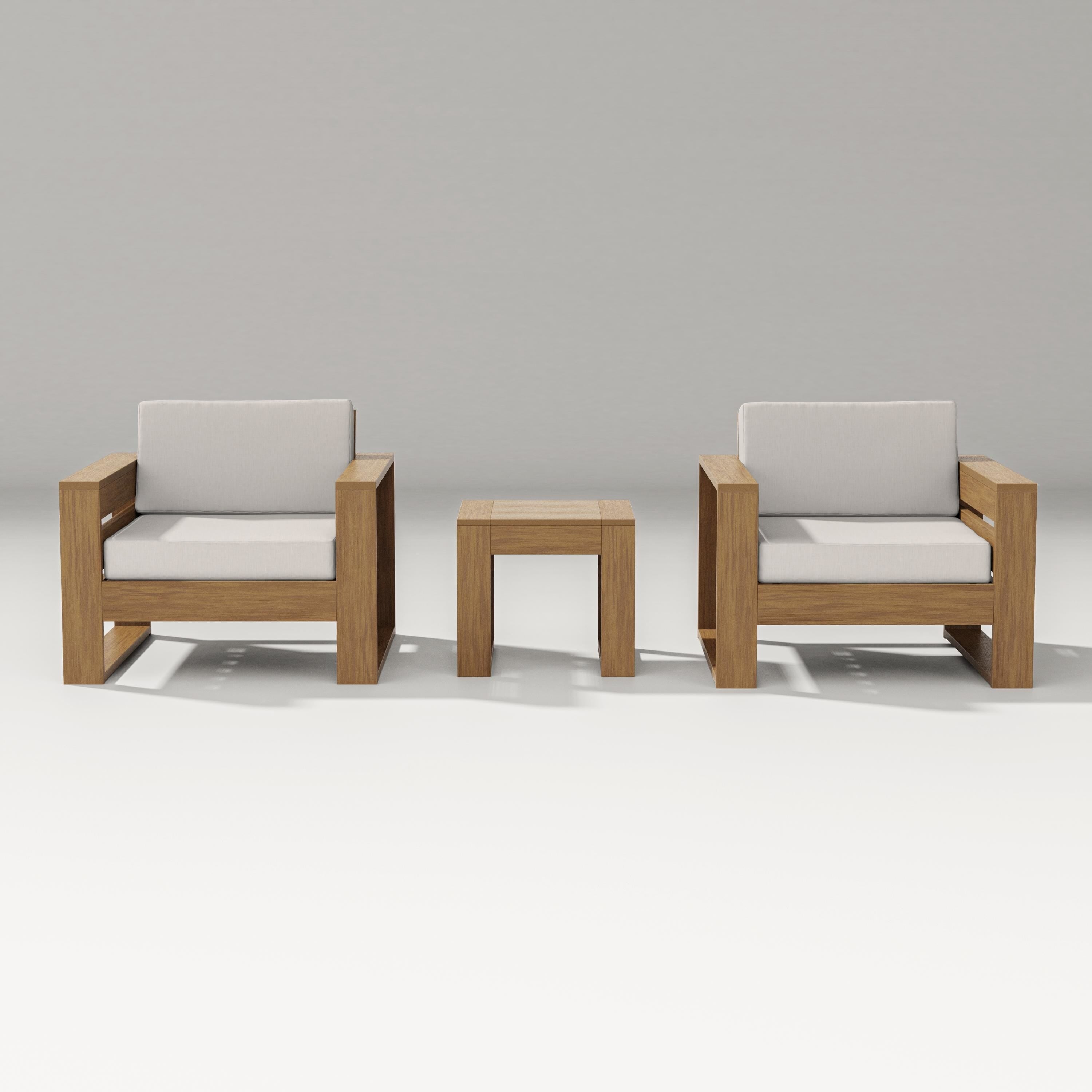 PW Designer Series Latitude 3-Piece Lounge Chair Set in Natural / Cast Ash