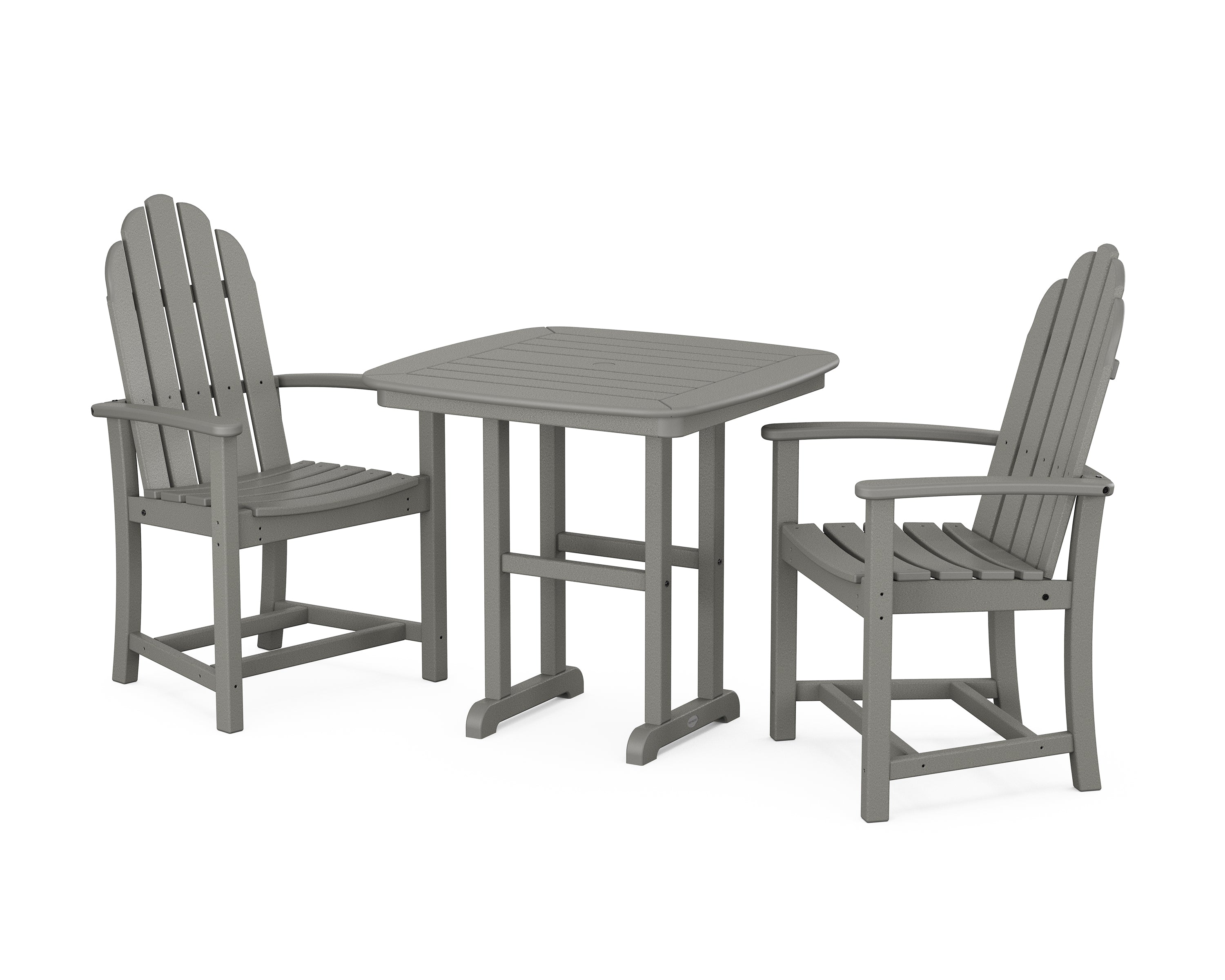 POLYWOOD Classic Adirondack 3-Piece Dining Set in Slate Grey