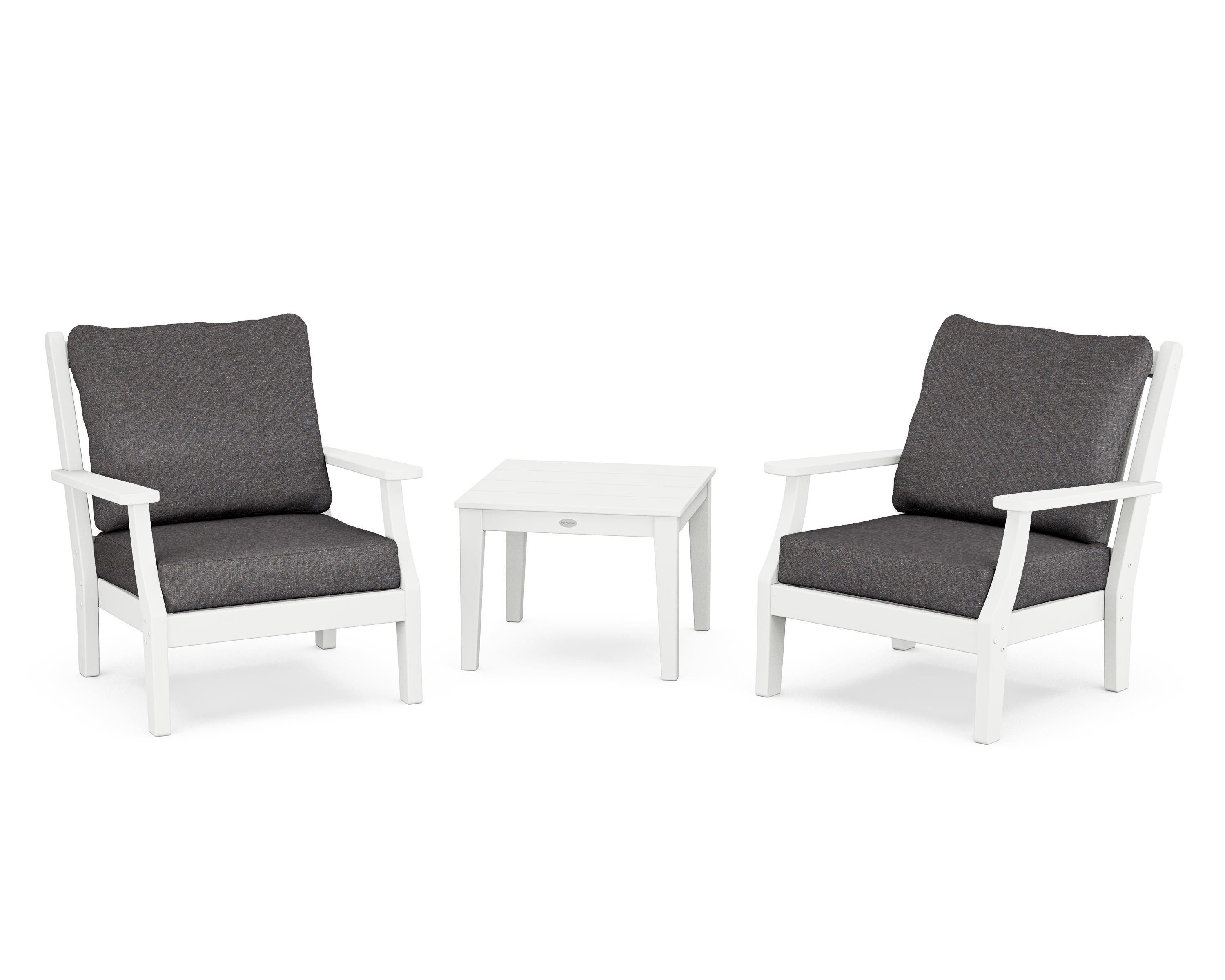Country Living Wovendale 3-Piece Deep Seating Set in White / Ash Charcoal