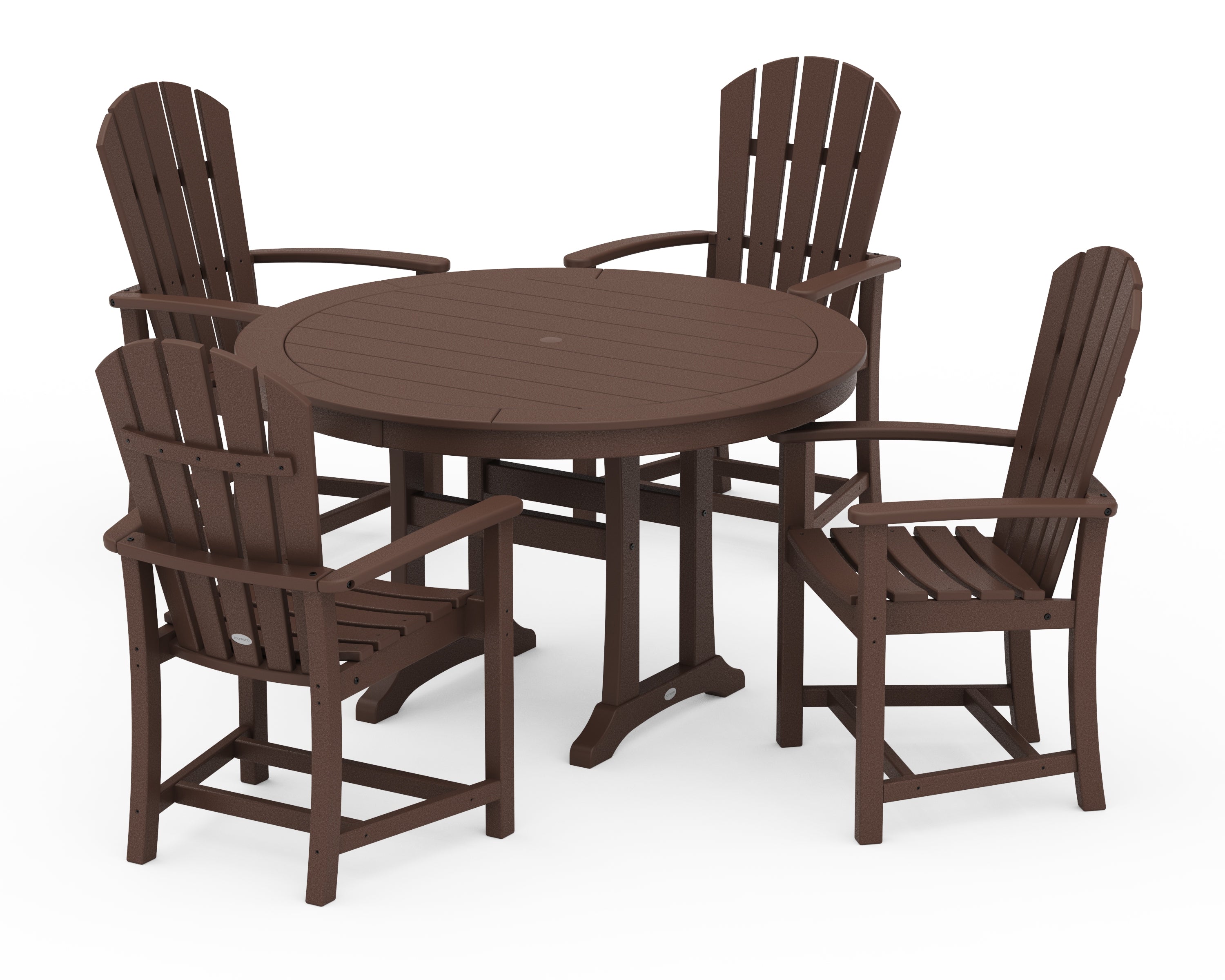 POLYWOOD Palm Coast 5-Piece Round Dining Set in Mahogany