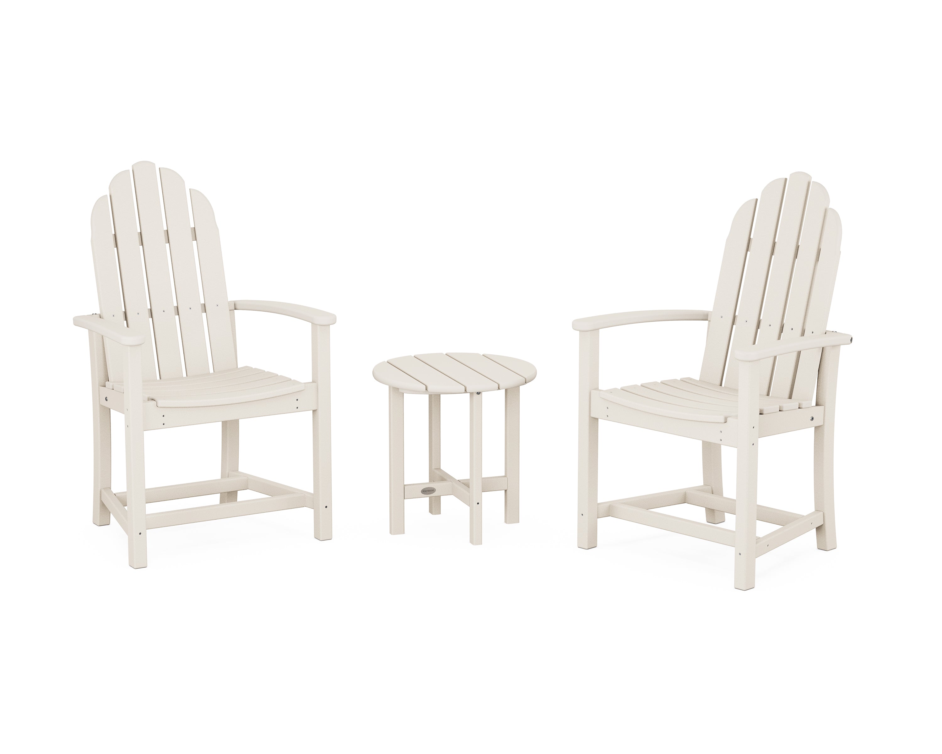POLYWOOD Classic 3-Piece Upright Adirondack Chair Set in Sand