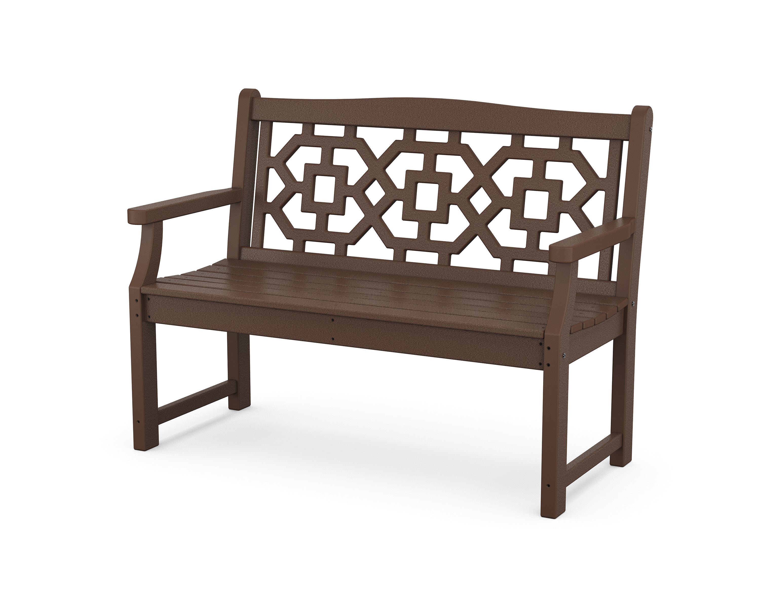 Martha Stewart by POLYWOOD® Chinoiserie 48” Garden Bench in Mahogany