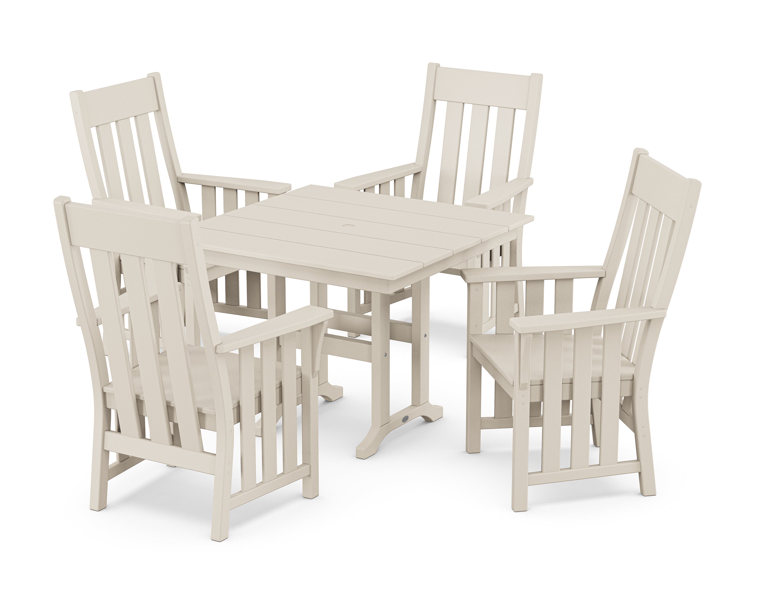 Martha Stewart by POLYWOOD Acadia 5-Piece Farmhouse Dining Set in White