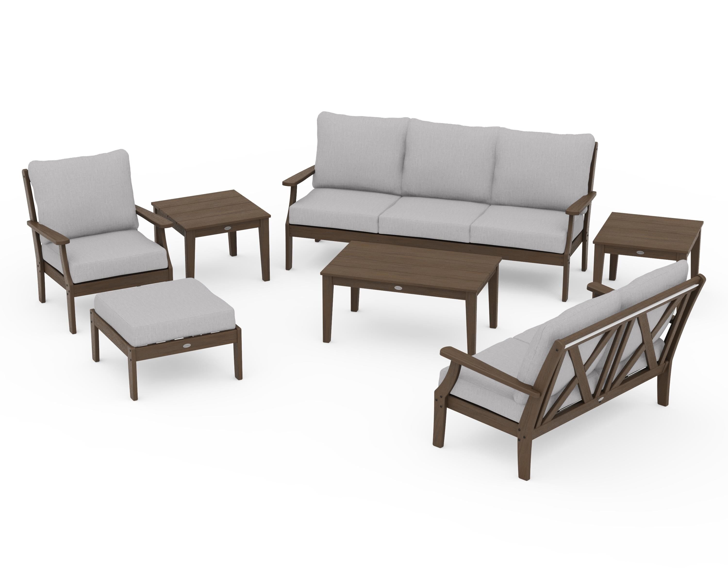 POLYWOOD Braxton 7-Piece Deep Seating Set in Kona / Granite
