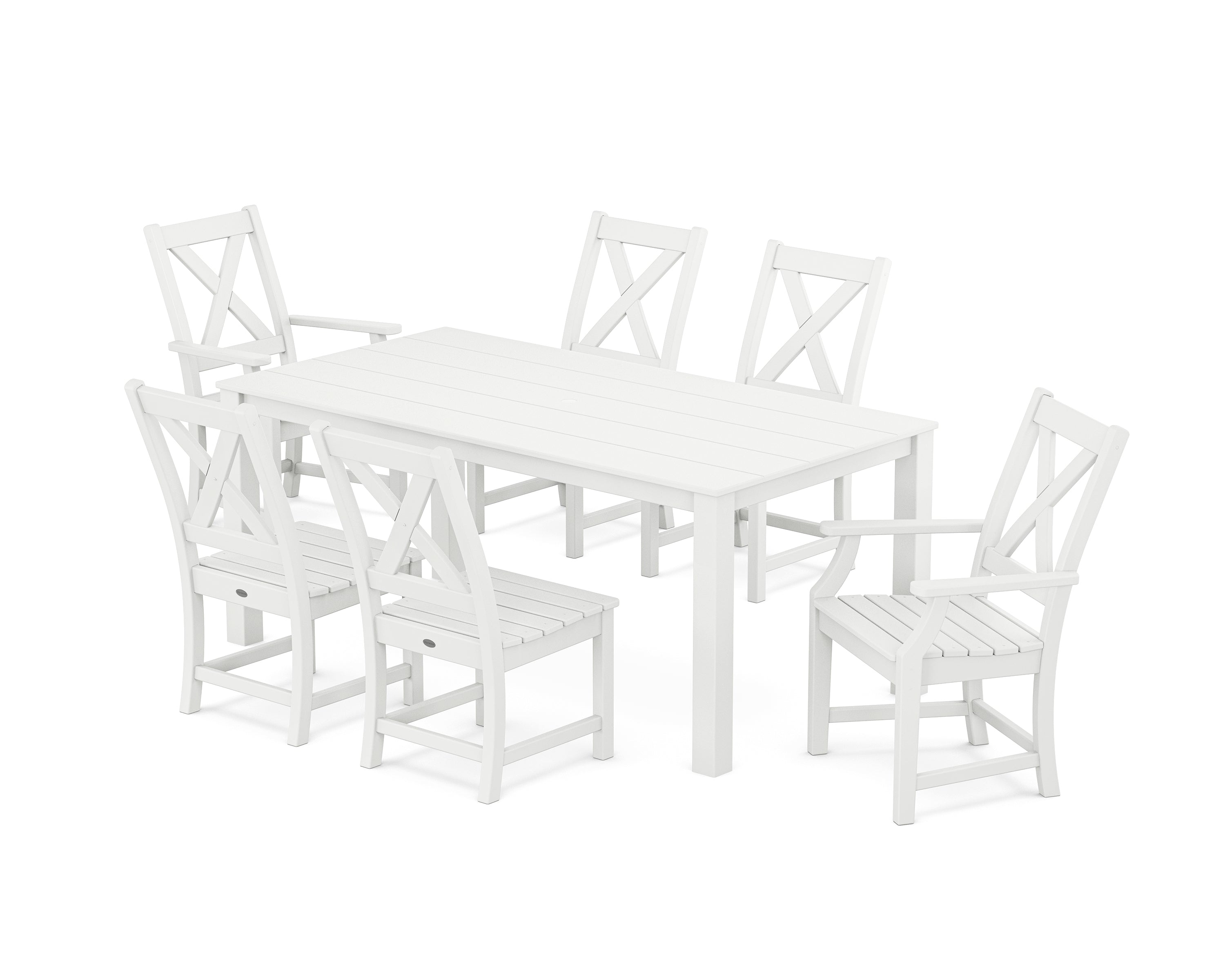 POLYWOOD Braxton 7-Piece Parsons Dining Set in White