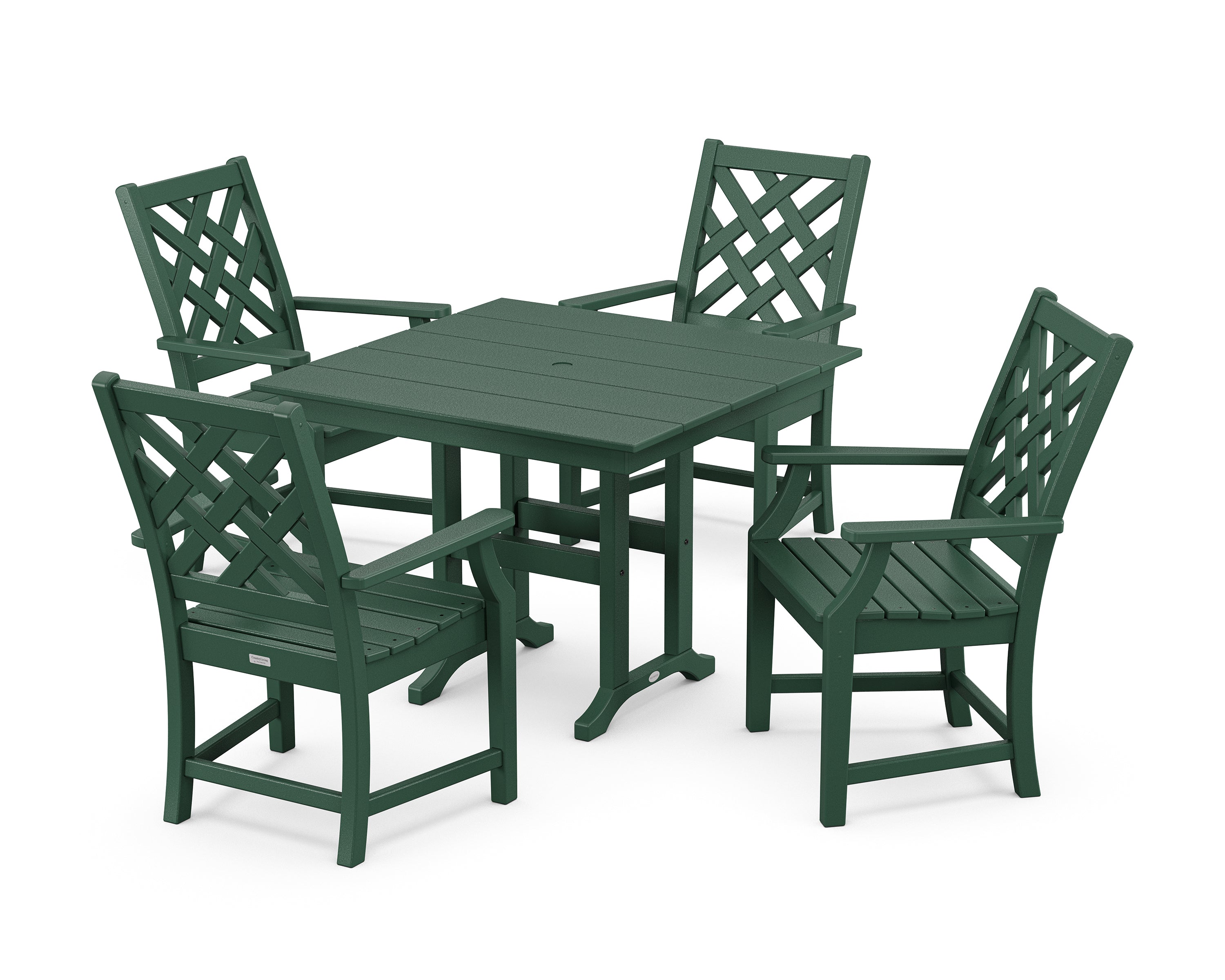 Country Living Wovendale 5-Piece Farmhouse Dining Set in Green