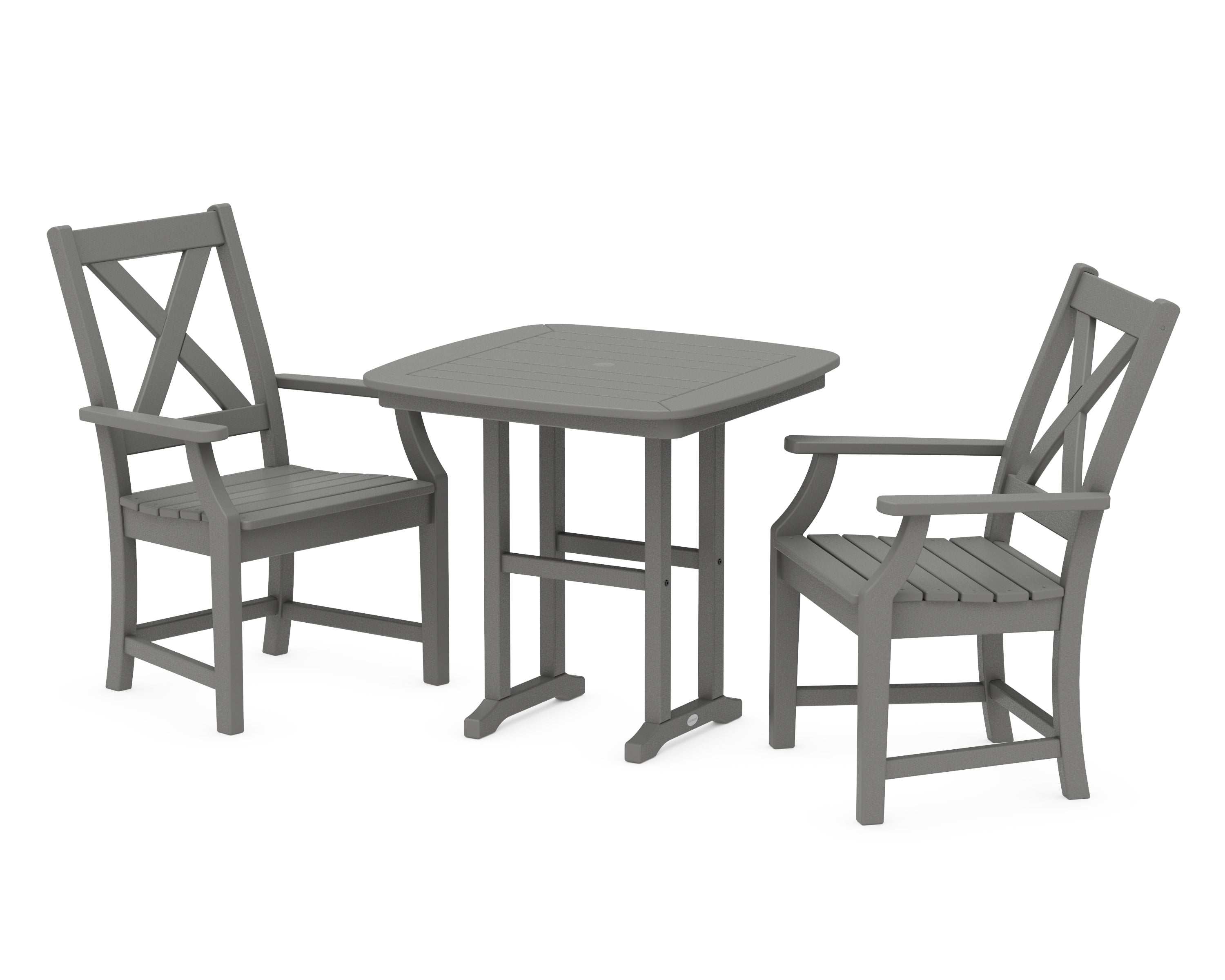 POLYWOOD Braxton 3-Piece Dining Set in Slate Grey