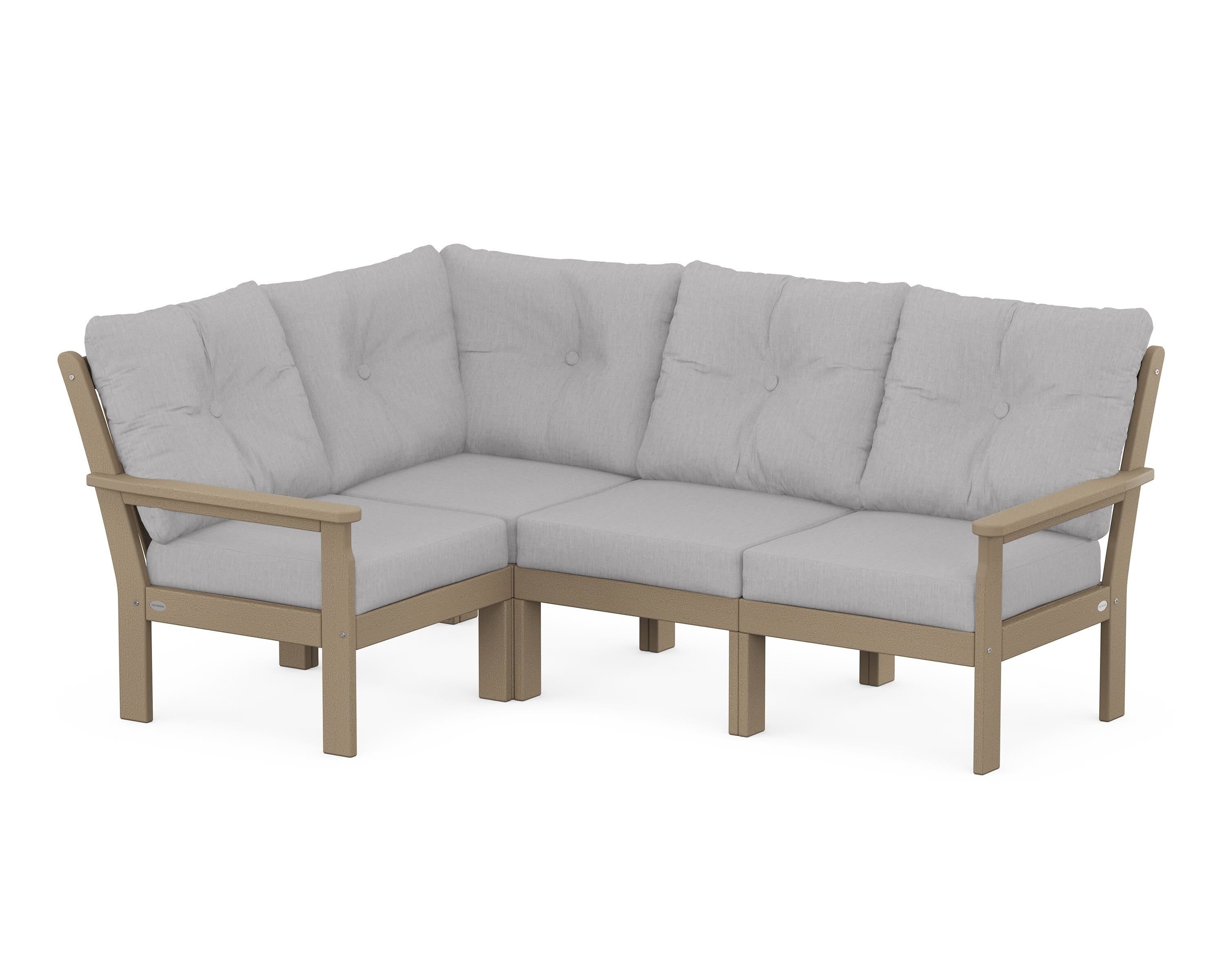 POLYWOOD Vineyard 4-Piece Sectional in Vintage Sahara / Granite