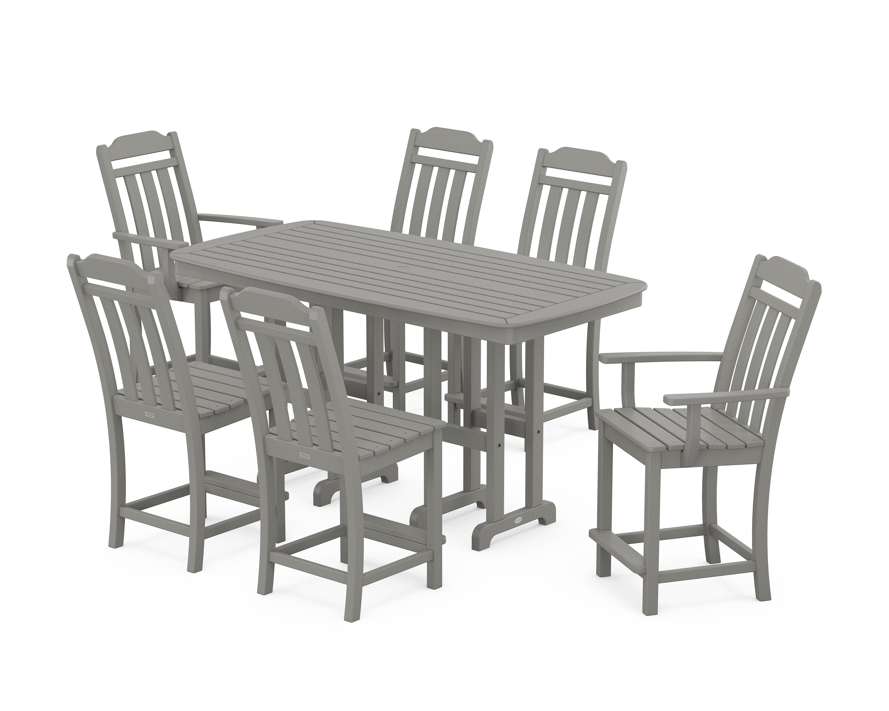 POLYWOOD Country Living 7-Piece Counter Set in Slate Grey