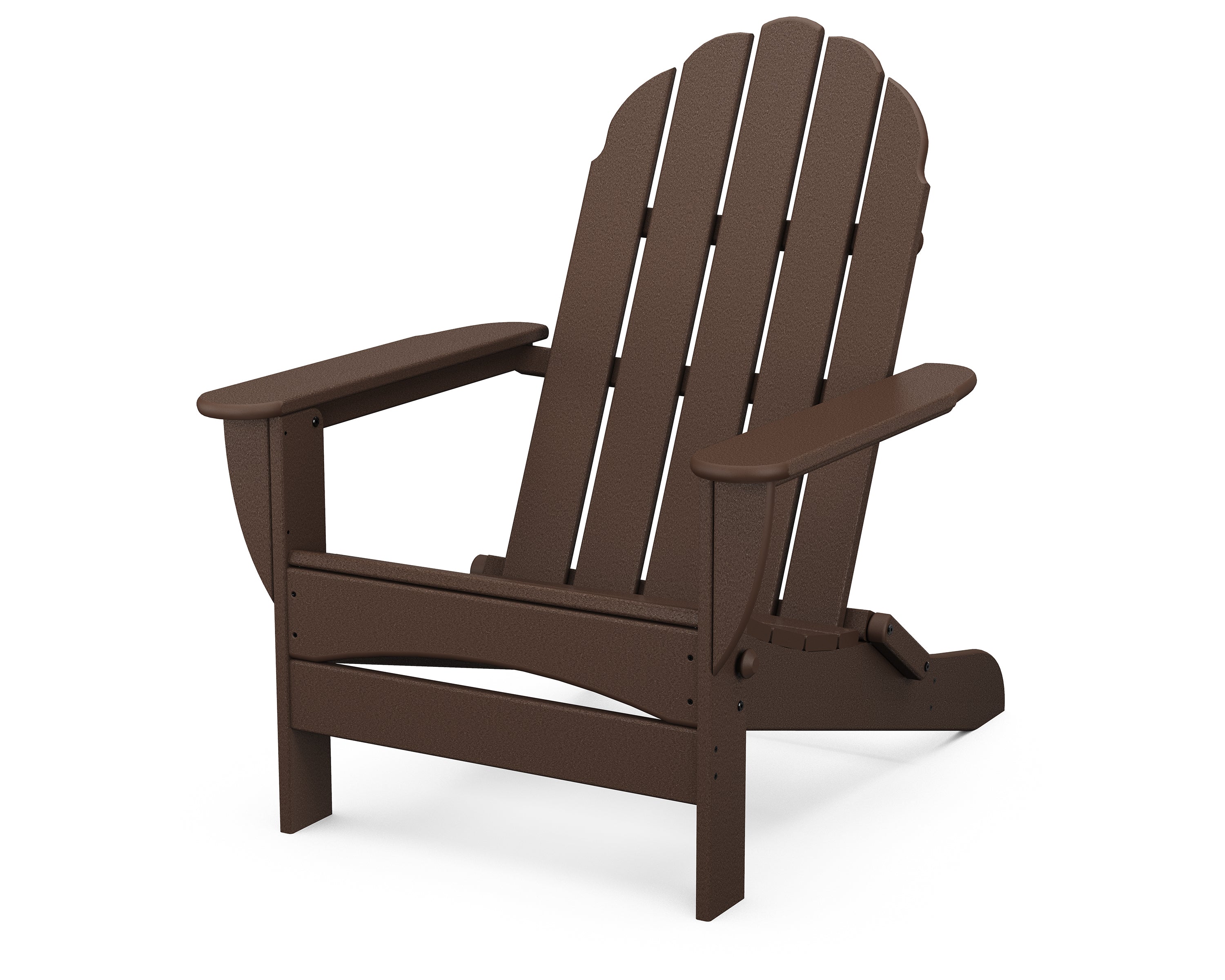 POLYWOOD Classic Oversized Folding Adirondack Chair in Mahogany