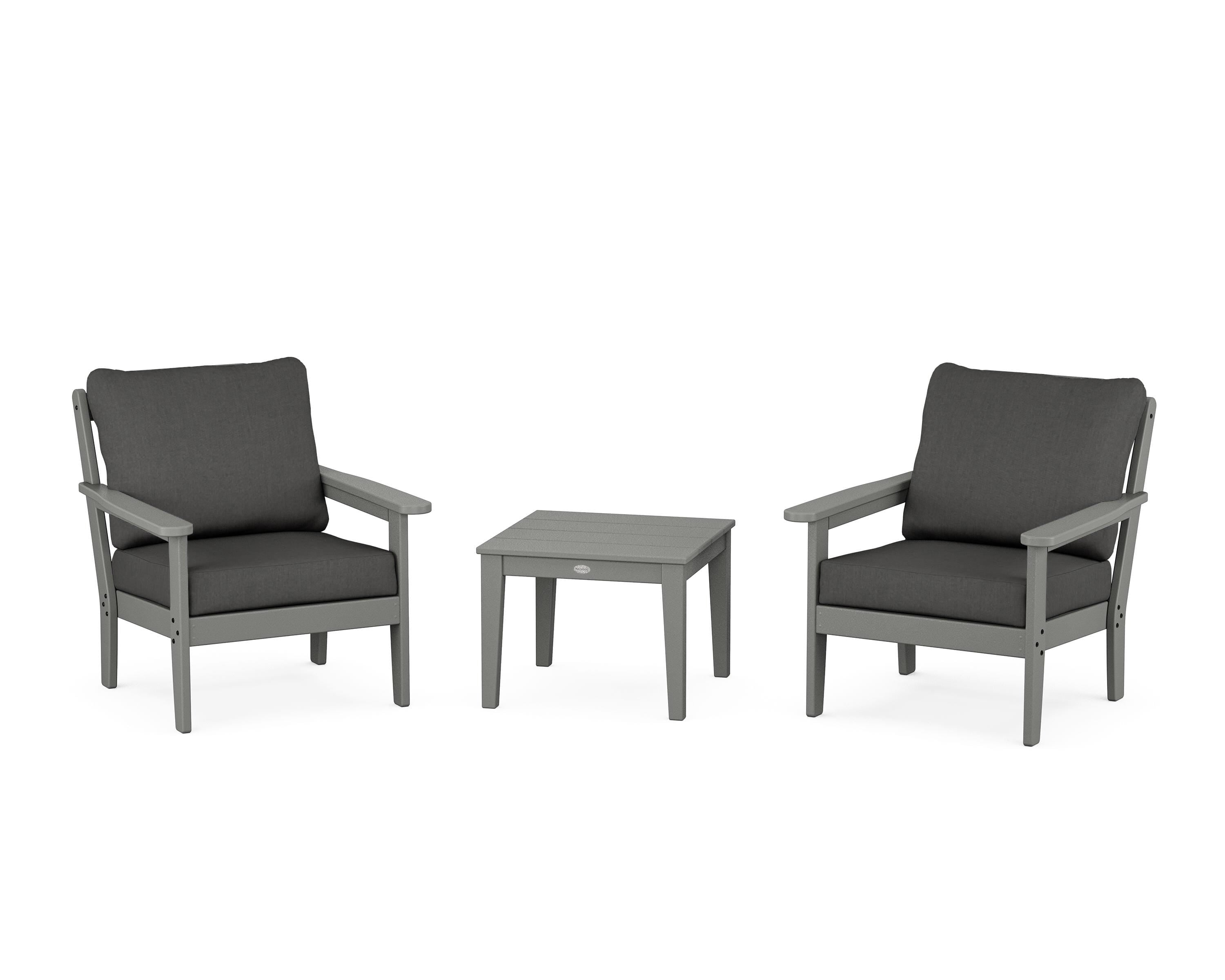 Country Living Cottage 3-Piece Deep Seating Set in Slate Grey / Spectrum Carbon