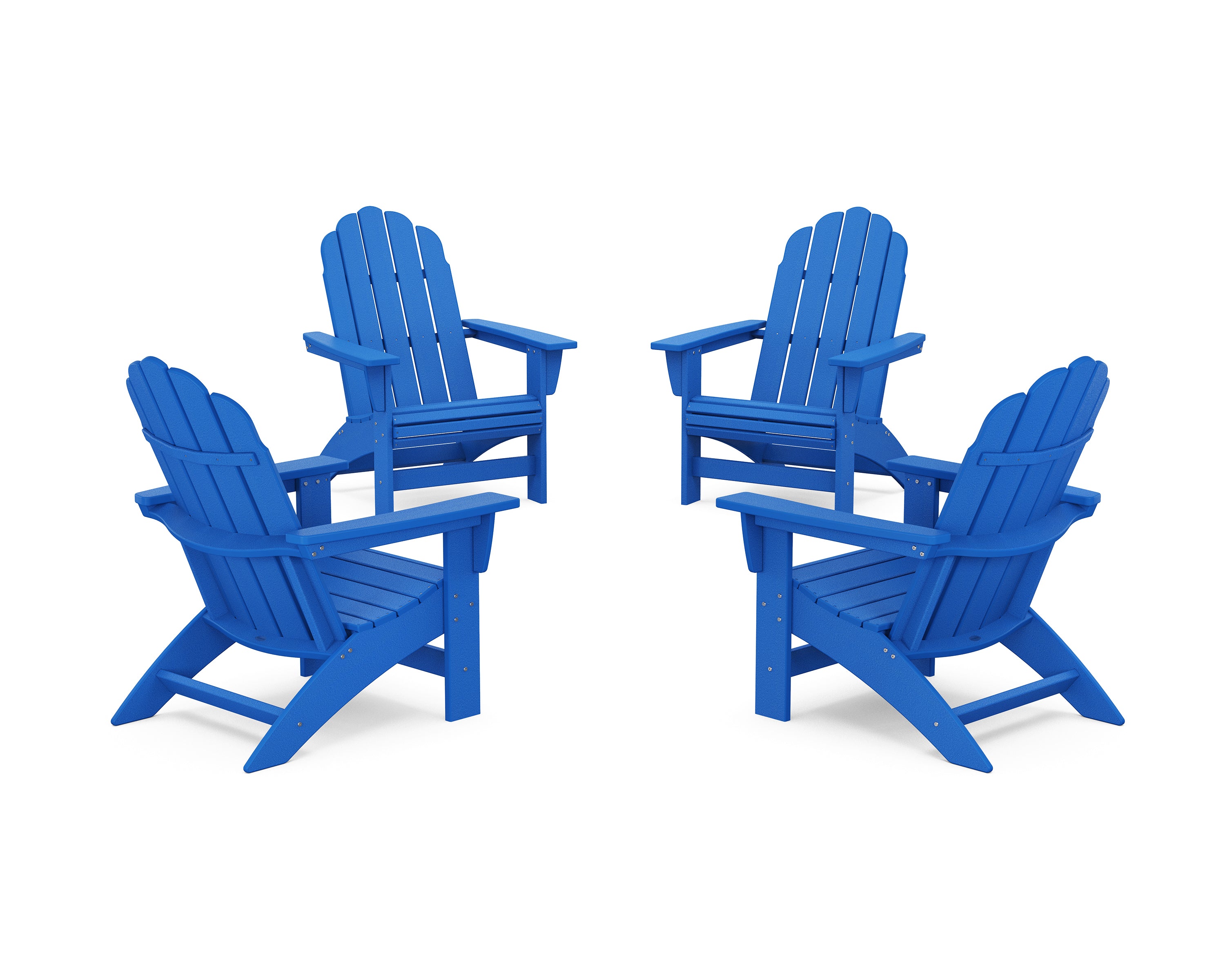 POLYWOOD 4-Piece Vineyard Grand Adirondack Chair Conversation Set in Pacific Blue