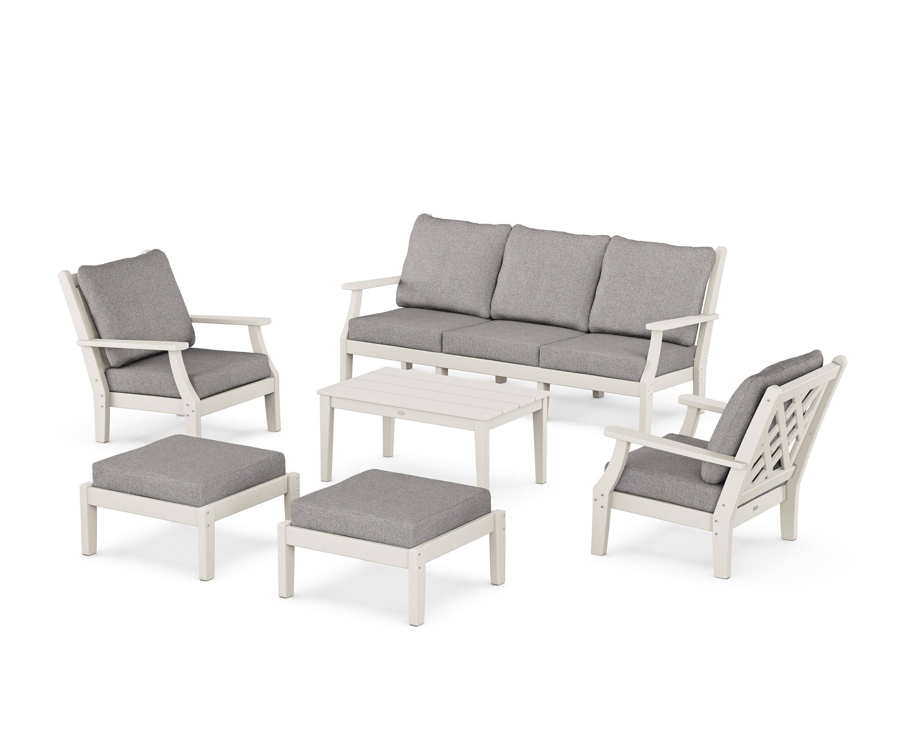 Country Living Wovendale 6-Piece Lounge Sofa Set in Sand / Grey Mist