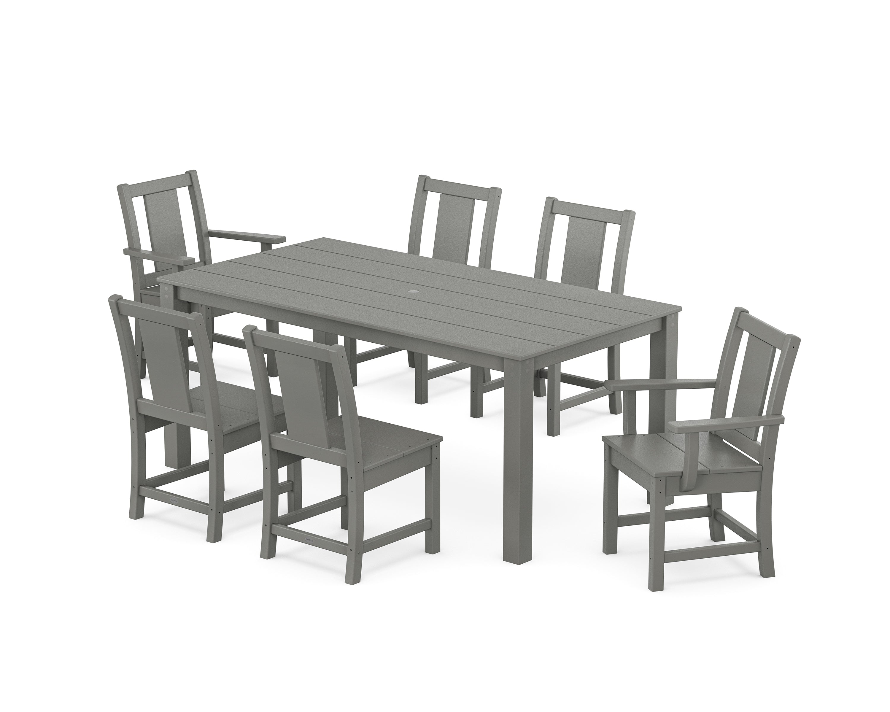 POLYWOOD Prairie 7-Piece Parsons Dining Set in Slate Grey