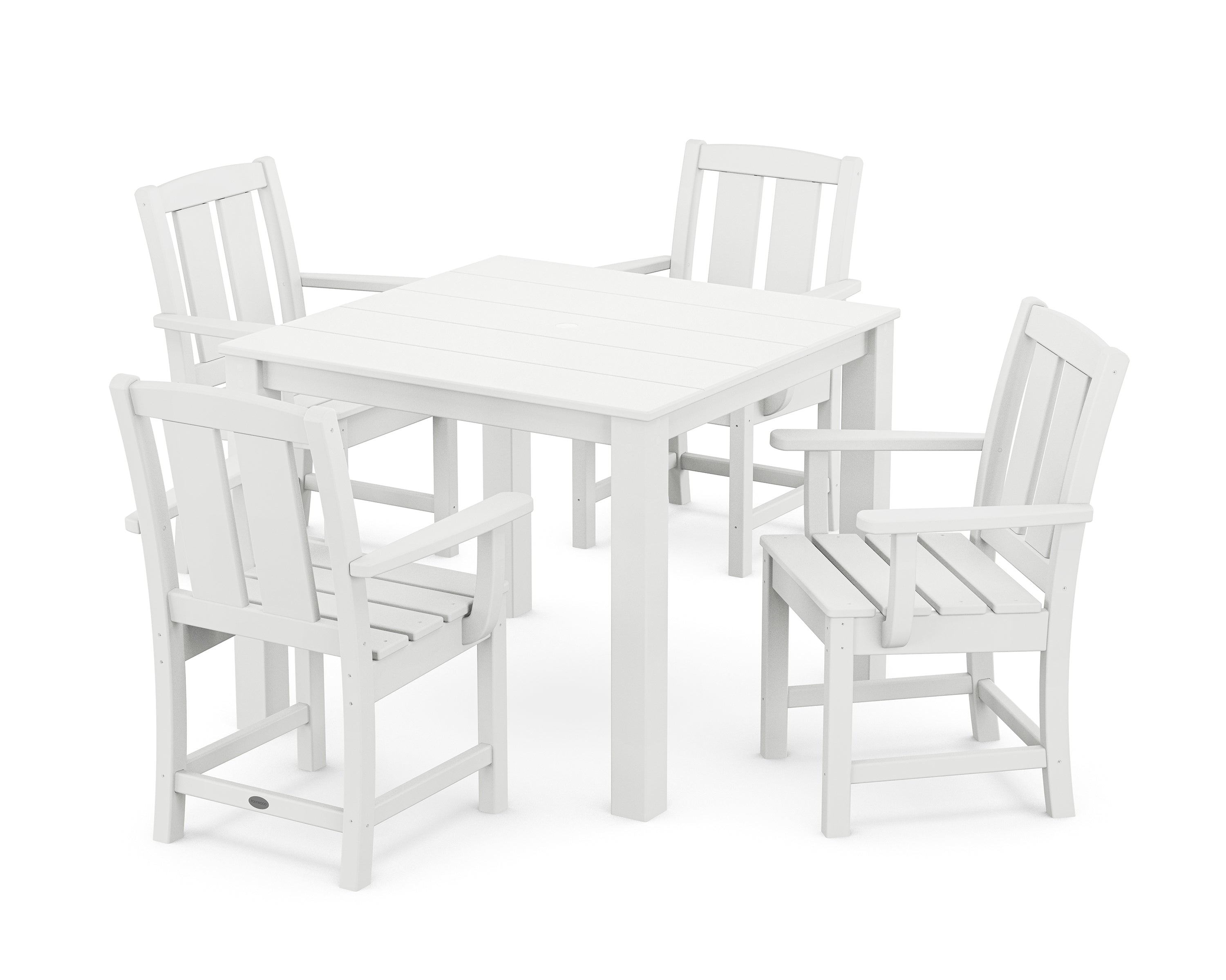 POLYWOOD Mission 5-Piece Parsons Dining Set in White