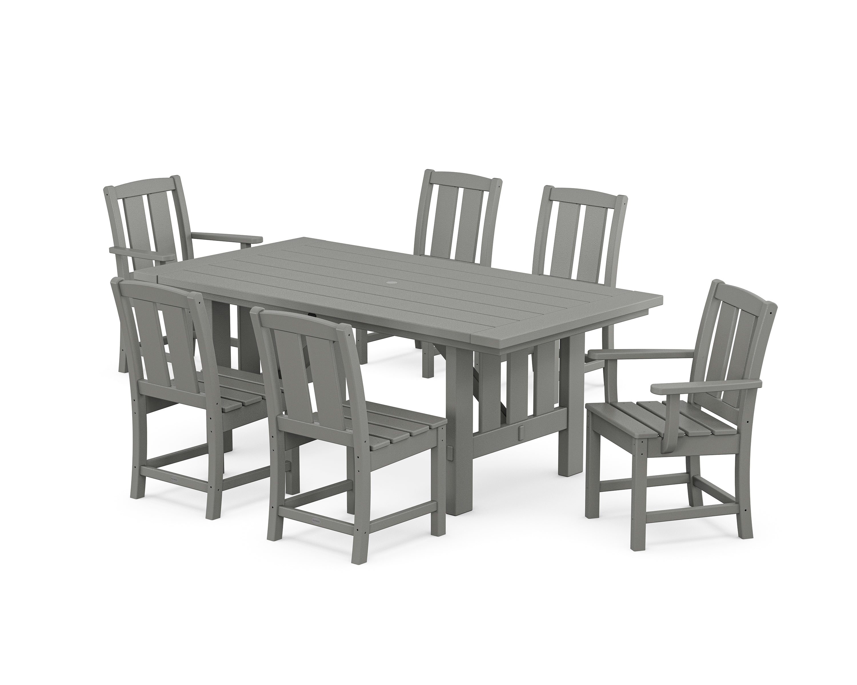 POLYWOOD Mission 7-Piece Dining Set with Mission Table in Slate Grey