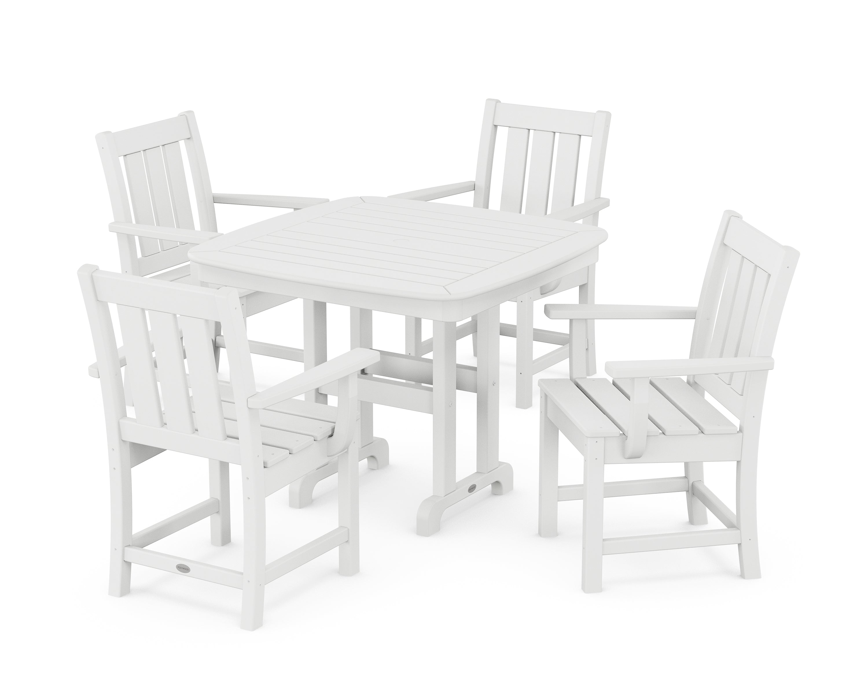 POLYWOOD Oxford 5-Piece Dining Set in White